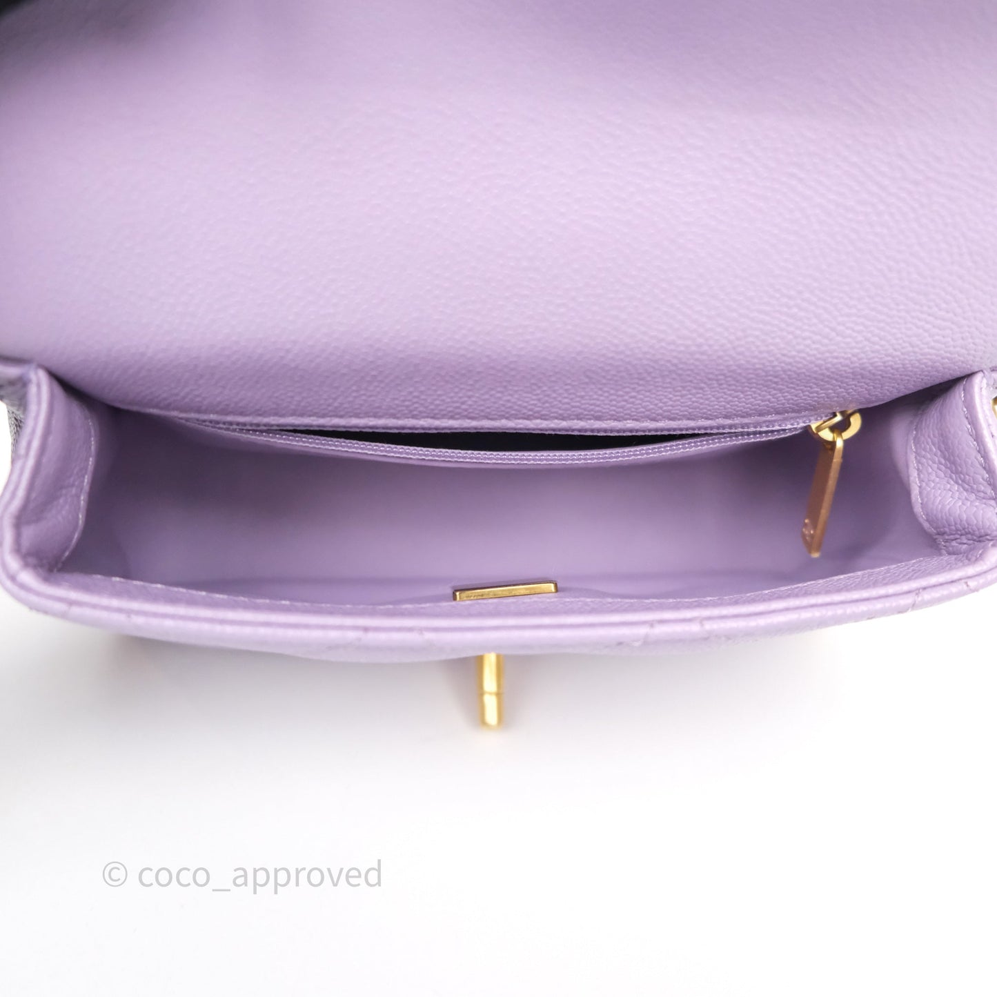 Chanel Heart Crush Mini Flap Bag Lilac Purple Caviar Aged Gold Hardware