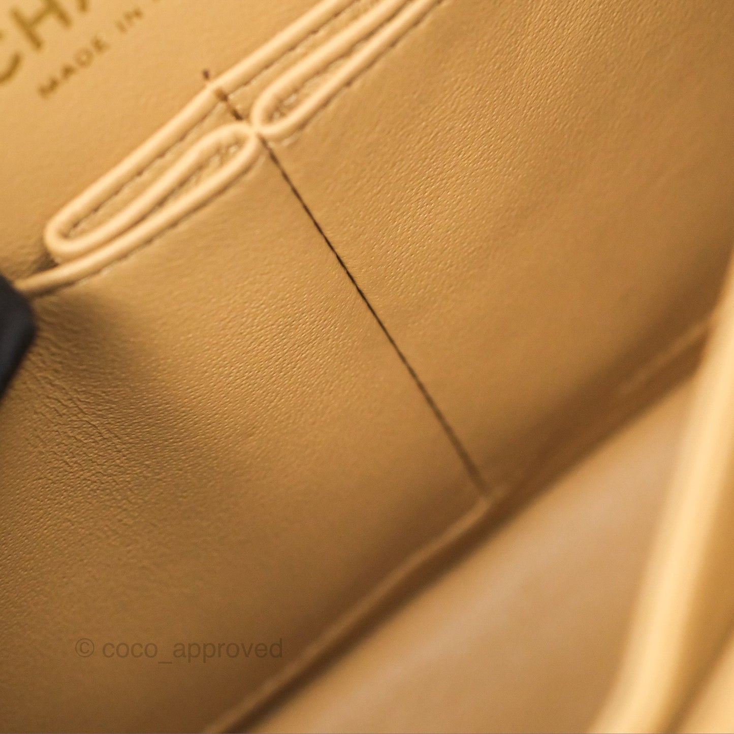 Chanel Vintage Small Classic Flap Beige Lambskin 24K Gold Hardware