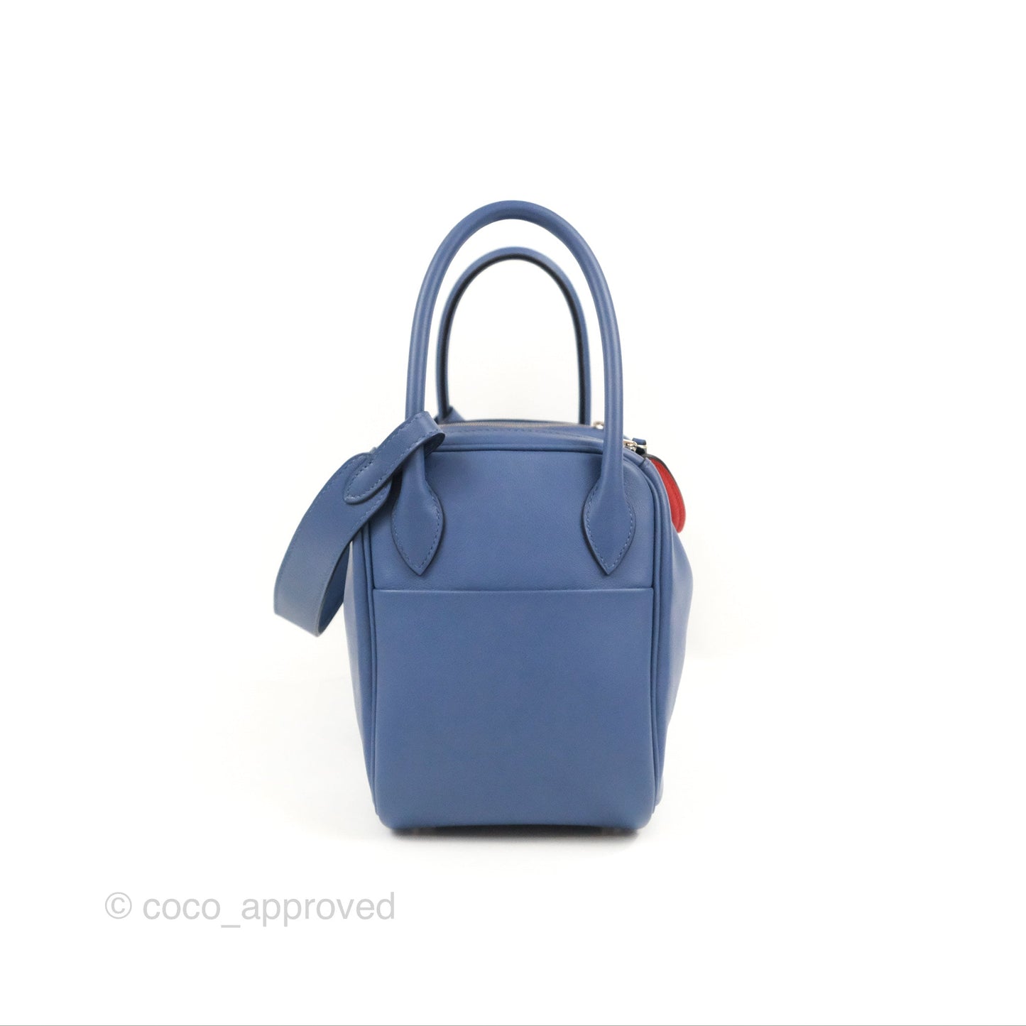 Hermès Lindy 26 Bleu Brighton/ Capucine Swift Palladium Hardware