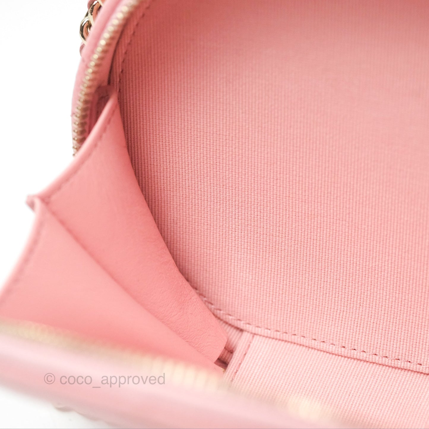 Chanel Mini Round Vanity Bag Handle With Care Pink Caviar 22C