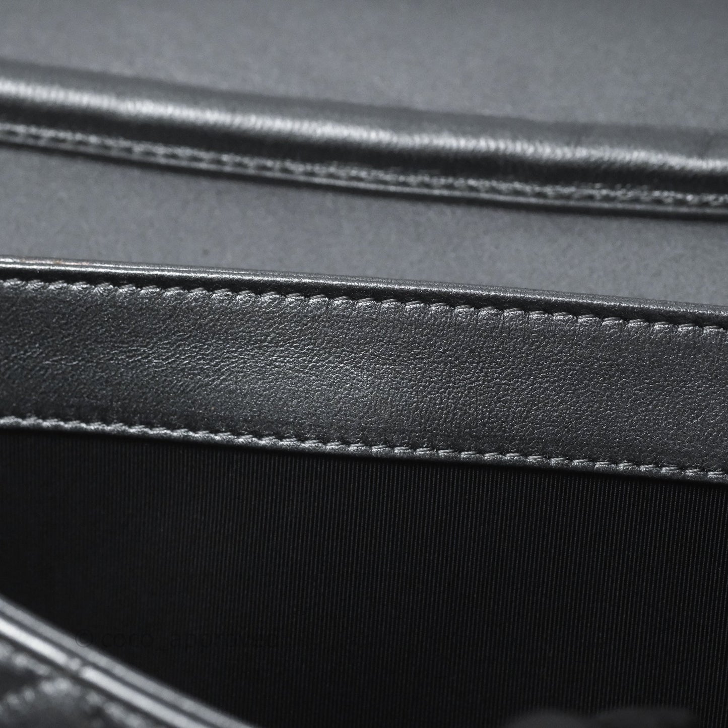 Chanel Clutch with Chain Metallic Dark Grey Silver Hardware