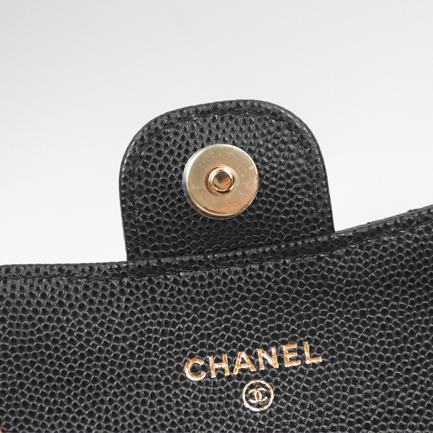Chanel Mini Clutch With Chain Black Caviar Gold Hardware