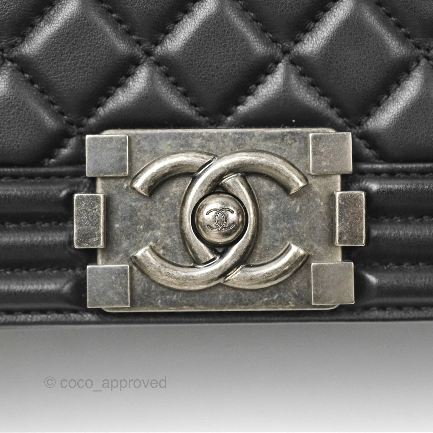 Chanel Small Boy Quilted Black Calfskin Ruthenium Hardware