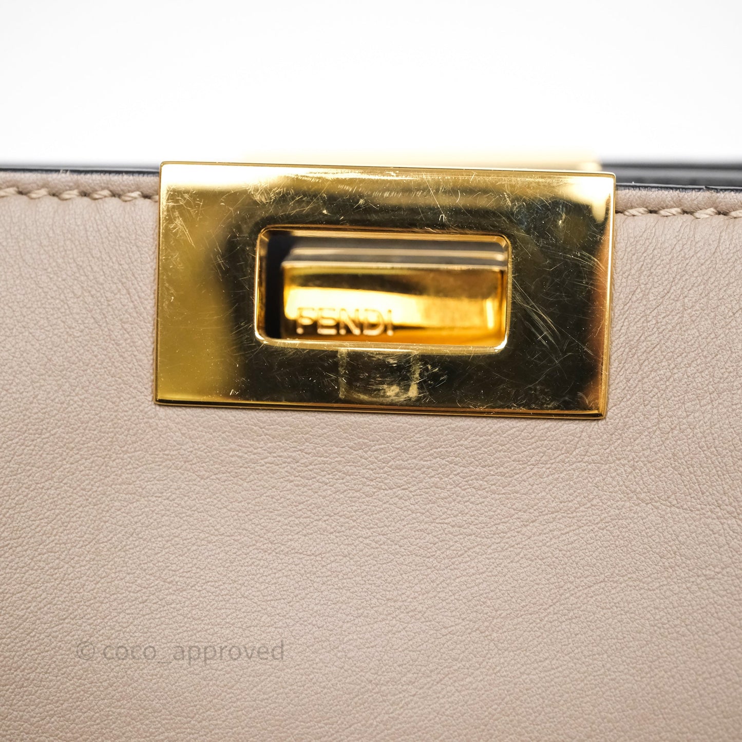 Fendi Peekaboo Iconic Essentially Bag Calfskin Beige