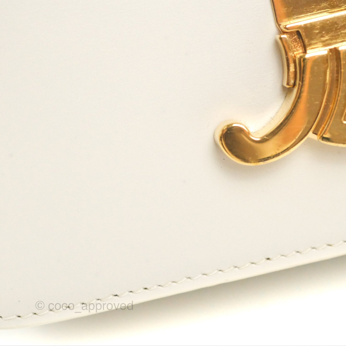 Celine Teen Triomphe Bag Shiny Calfskin White
