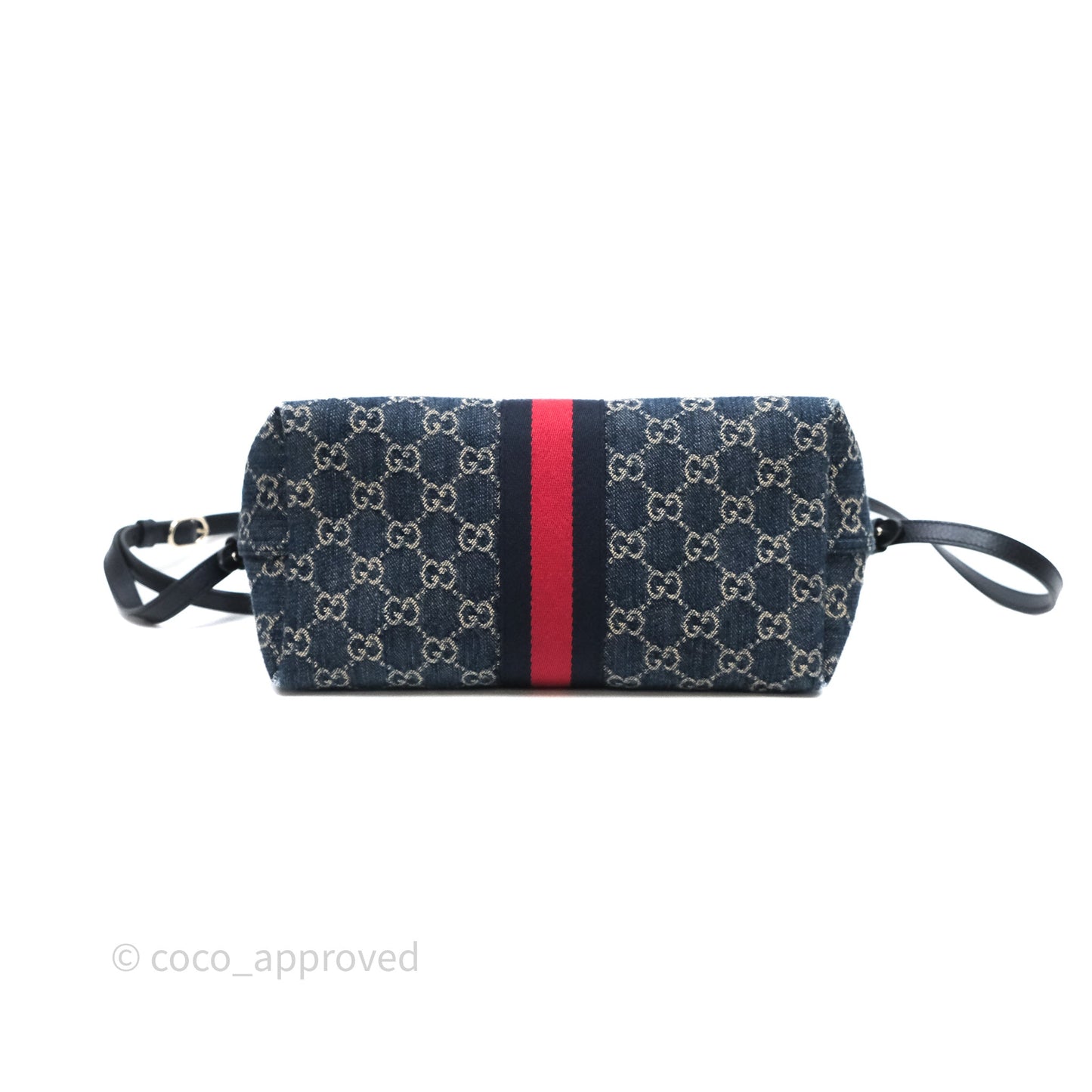 Gucci Giglio Small Tote Bag Blue and White GG Denim