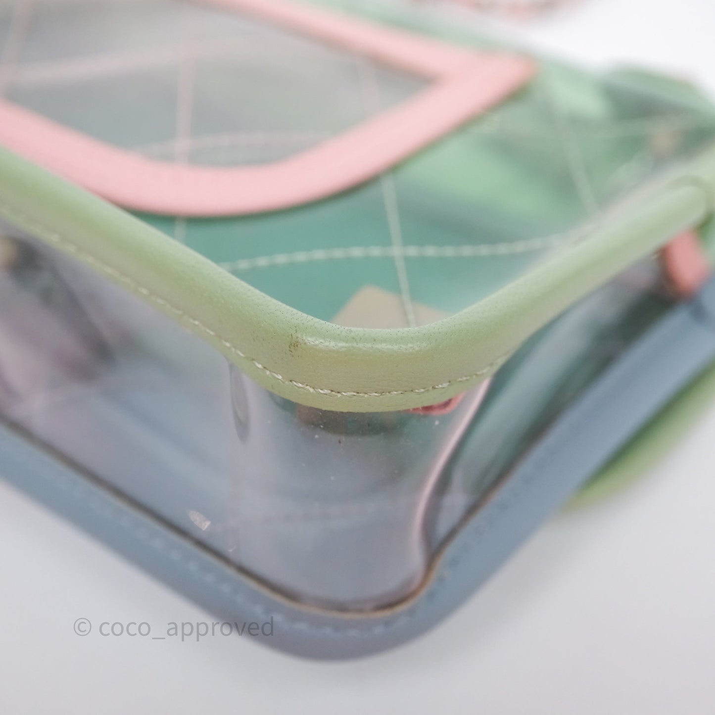 Chanel Coco Splash PVC Mini Flap Bag Blue/Green/Pink Silver Hardware