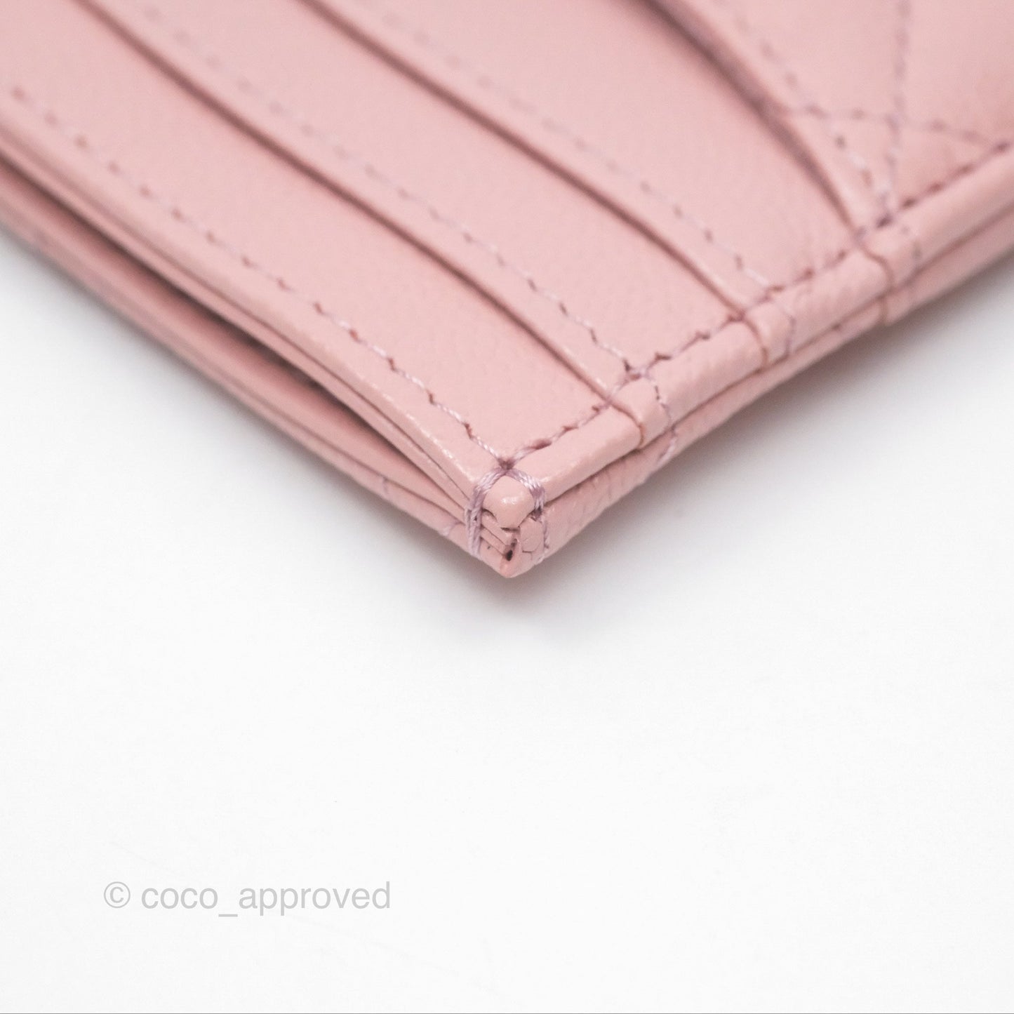 Chanel CC Resin Stone Card Holder Pink Caviar 23K