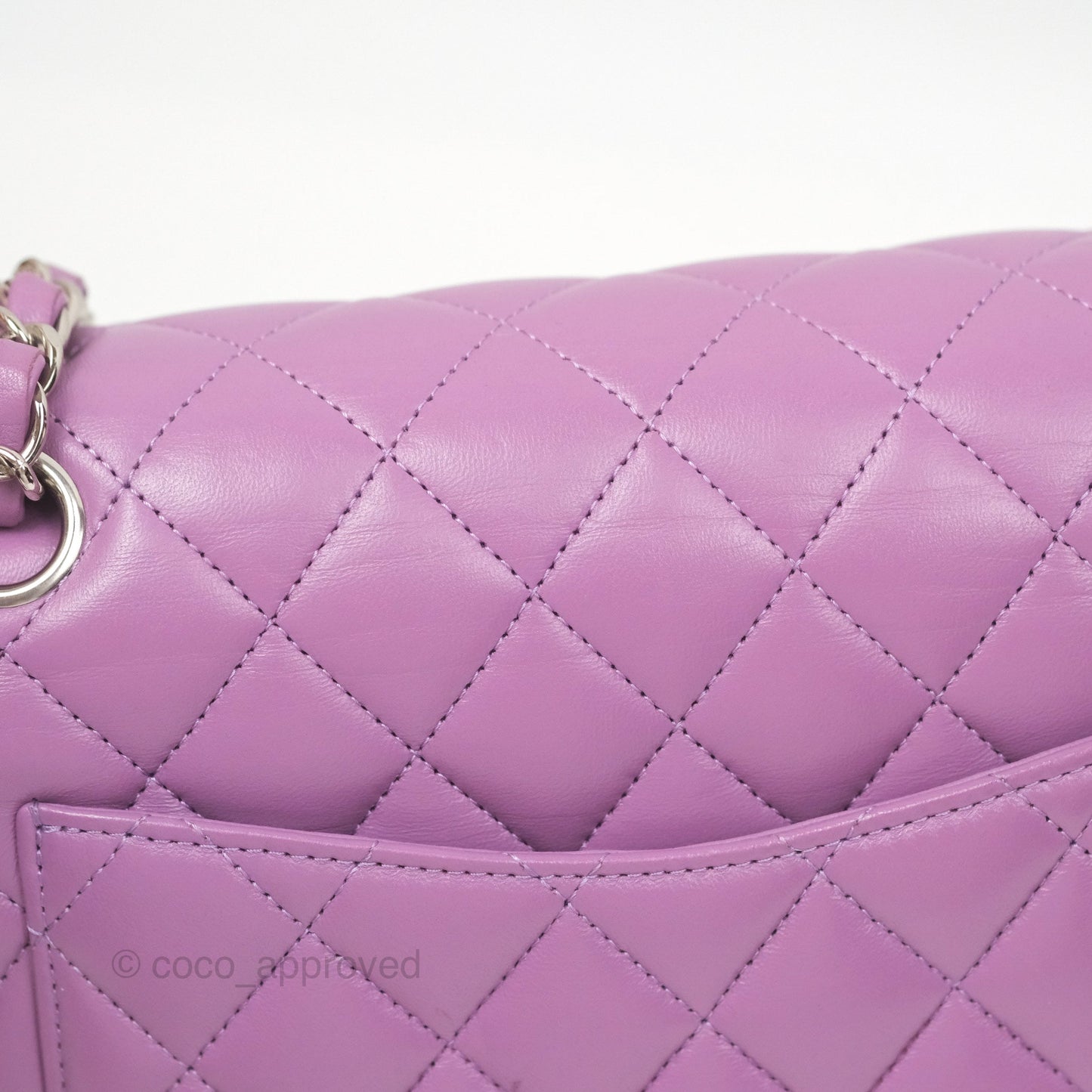 Chanel Small Classic Flap Quilted Purple Lambskin Silver Hardware