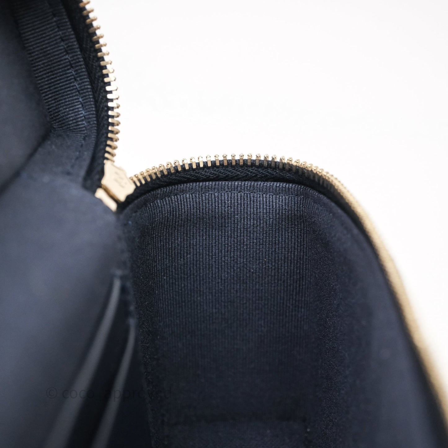 Chanel Top Handle Long Vanity with Chain Dark Blue Denim Gold Hardware