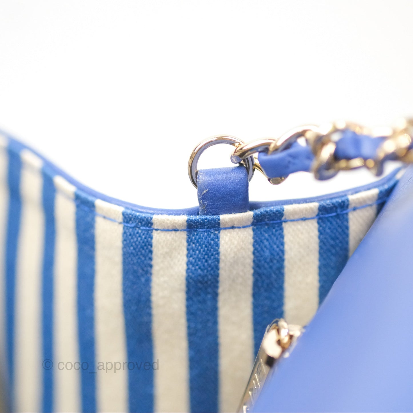 Chanel Chevron Square Envelope Flap Bag Royal Blue 19C