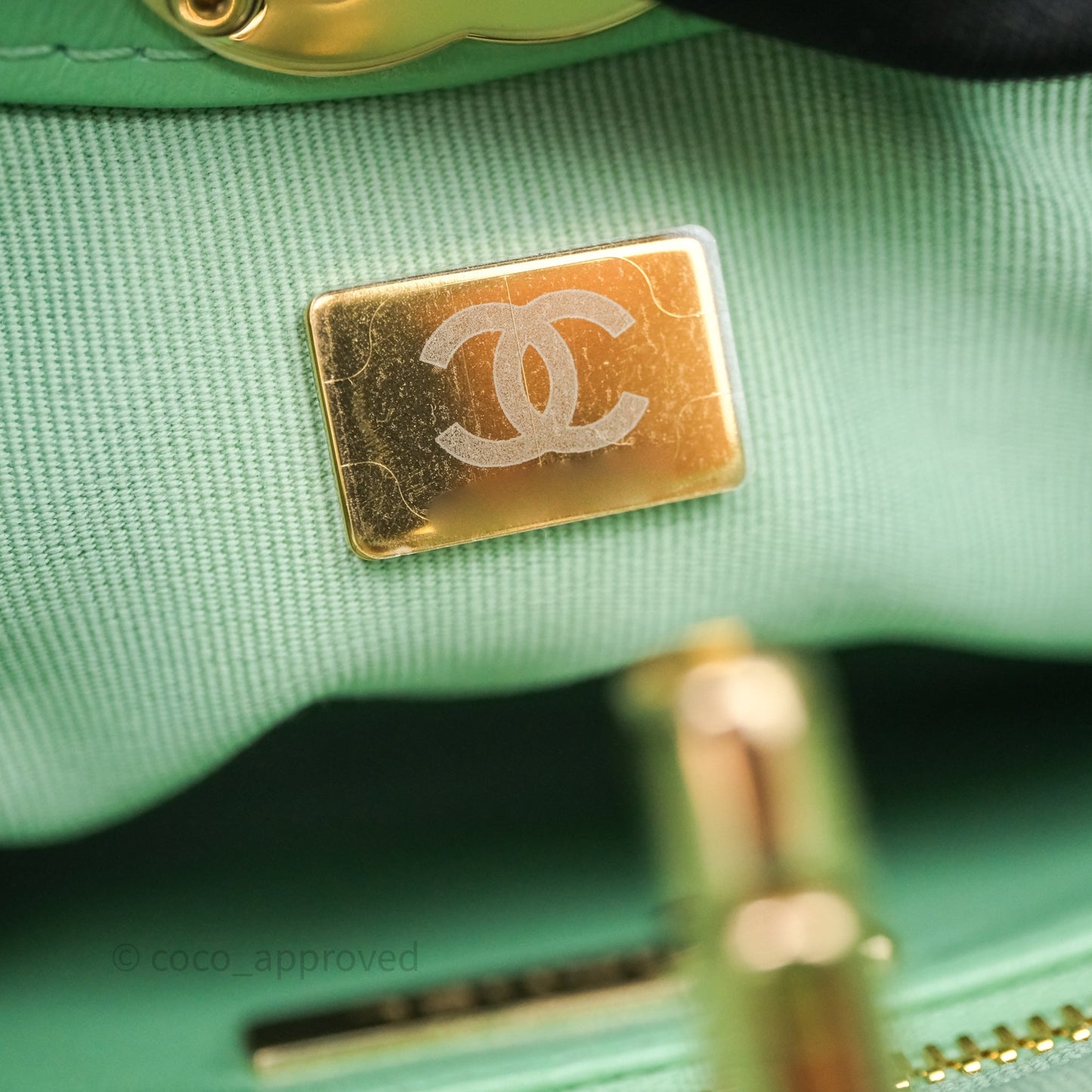 Chanel Mini 31 Green Shiny Lambskin Gold Hardware