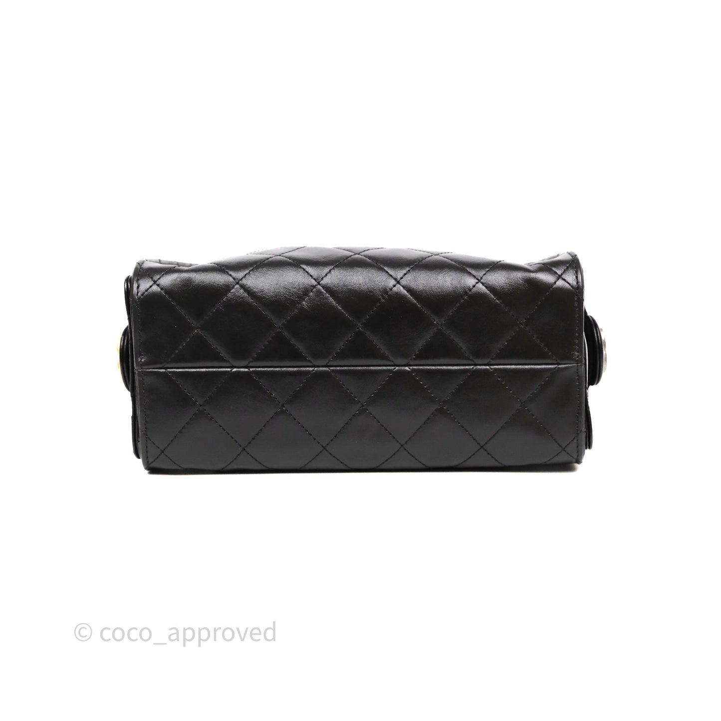 Chanel 25 Mini Black Shiny Crumpled Calfskin Mixed Hardware
