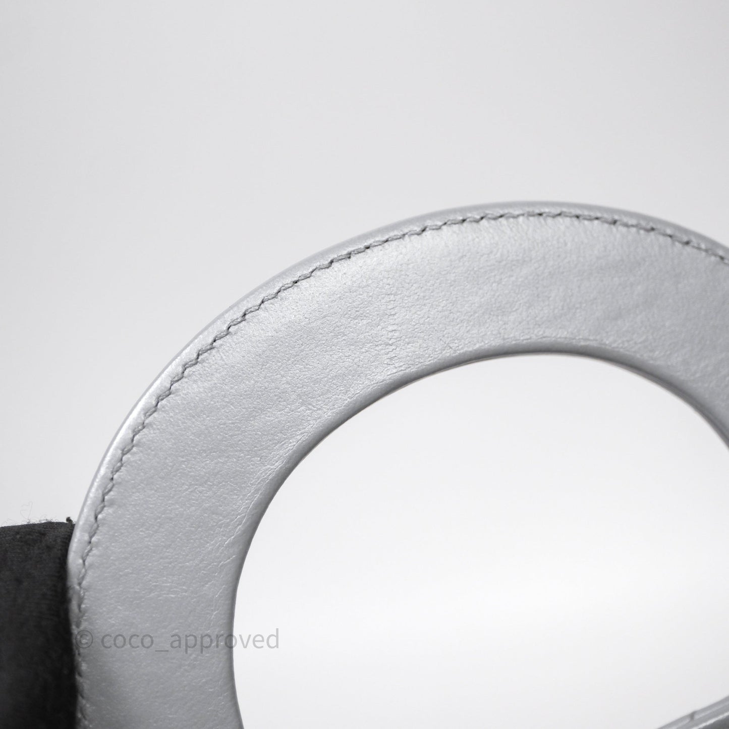Christian Dior Mini Lady Dior Iridescent Grey Lambskin Cannage Gold Hardware
