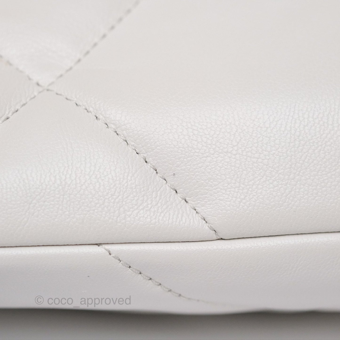 Chanel 19 Small Pearly White Mixed Hardware