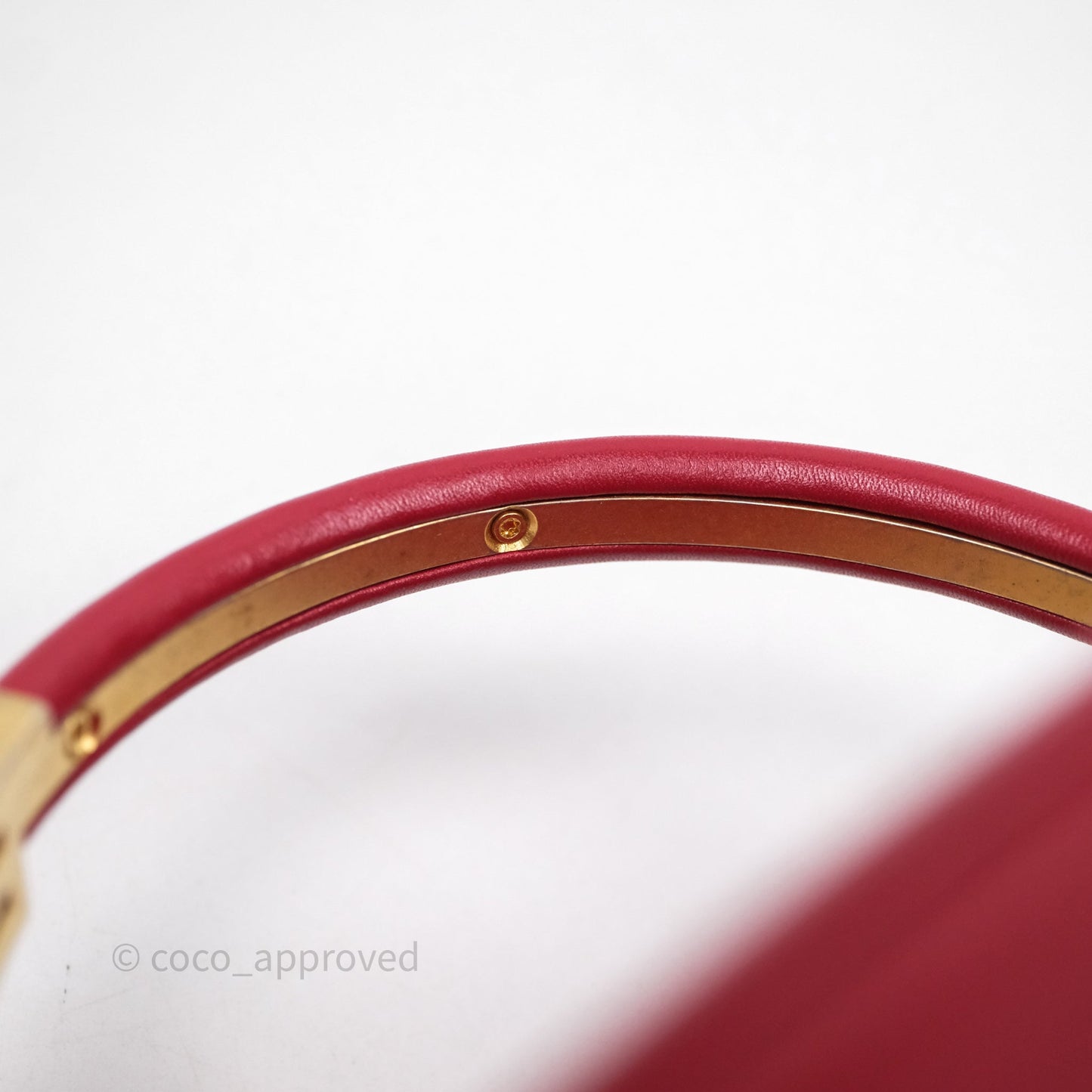Chanel CC Vanity Case Red Calfskin Aged Gold Hardware
