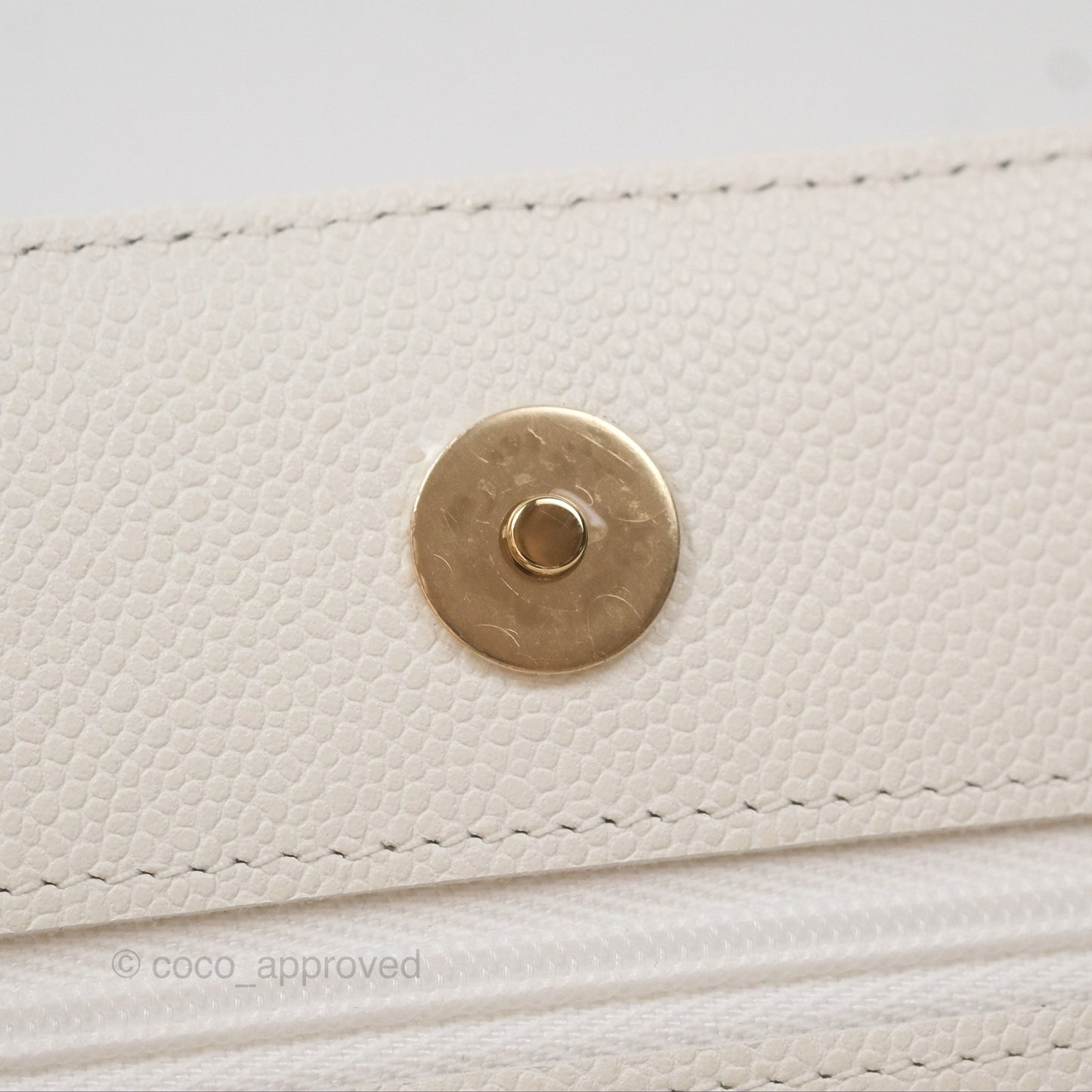 Chanel Quilted Classic Wallet on Chain WOC White Caviar Gold Hardware