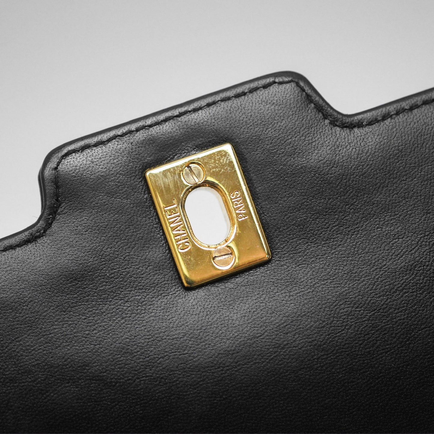 Chanel Vintage Medium Quilted Diana Flap Bag Black Lambskin 24K Gold Hardware