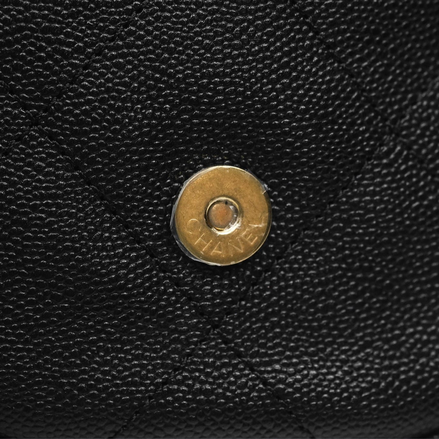Chanel Double Pocket Hobo Bag Black Caviar Brushed Gold Hardware