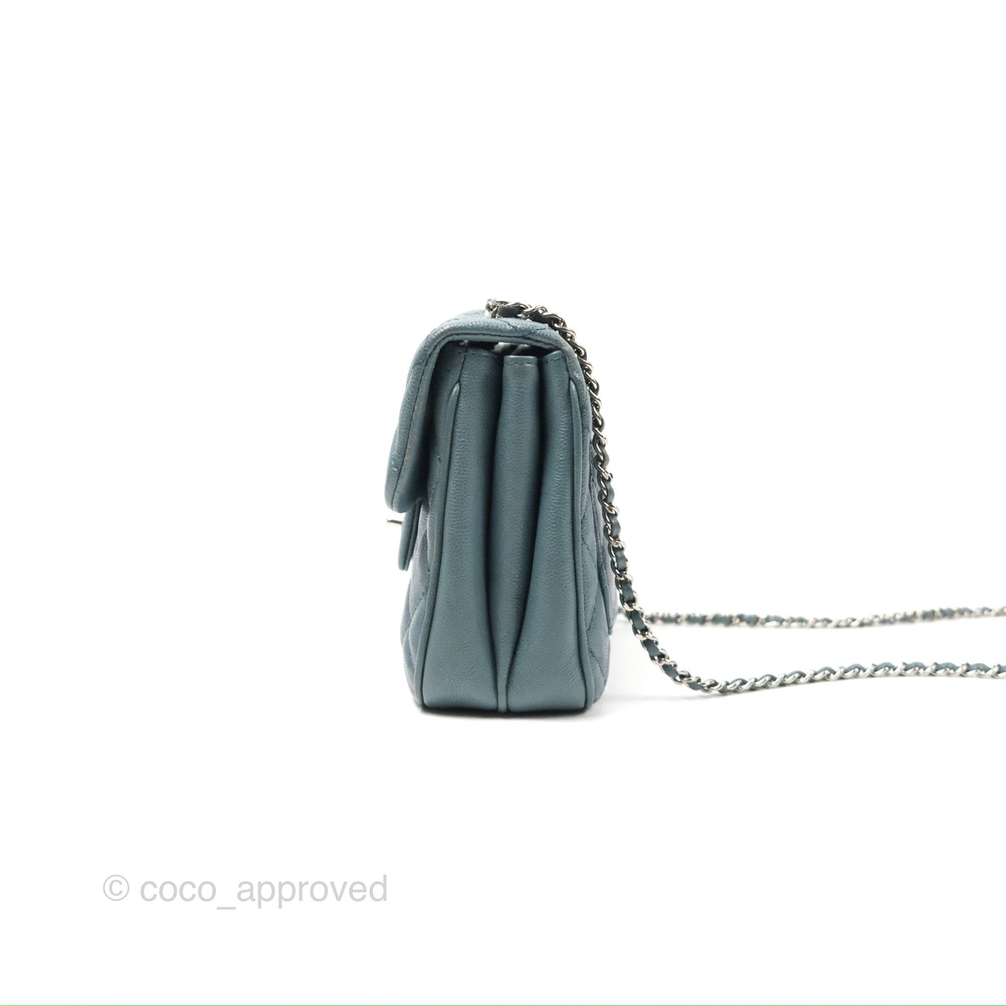 Chanel Quilted Small Urban Companion Flap Bag Blue Caviar Silver Hardware