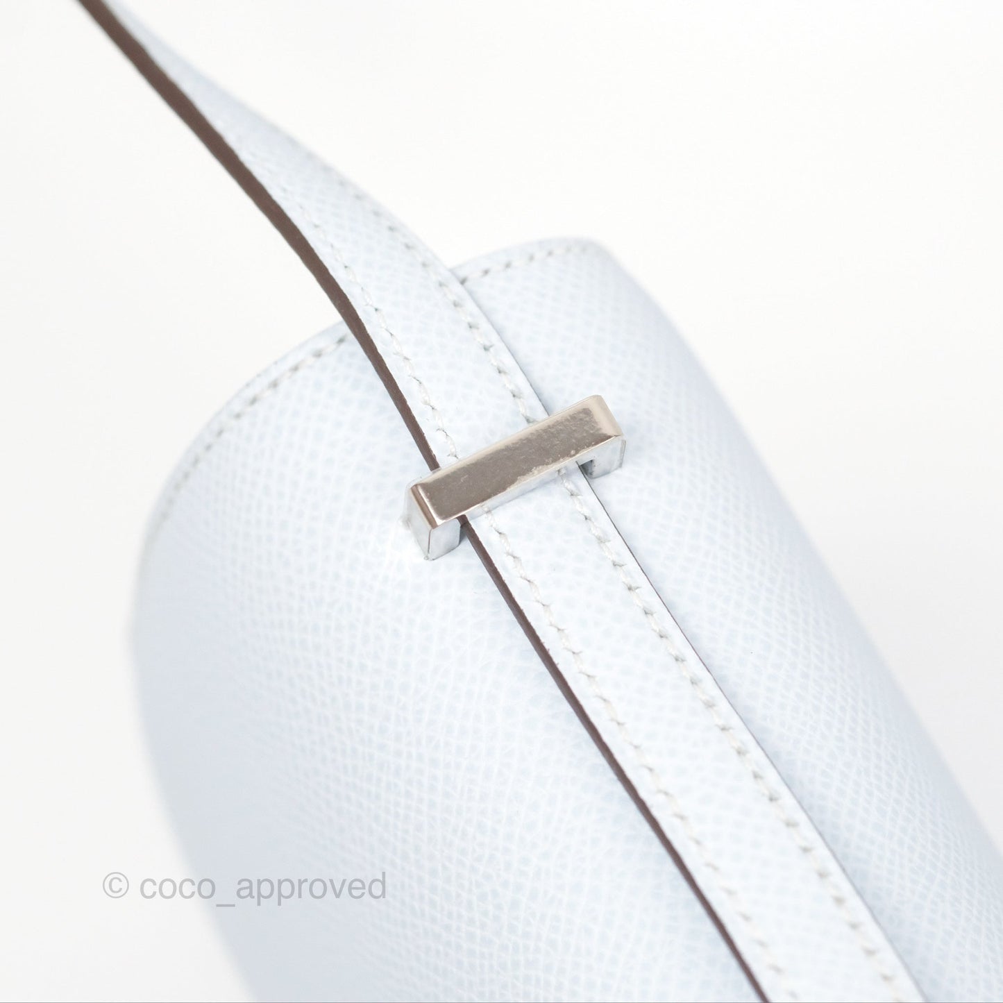 Hermès Constance Mini 18cm Blue Brume Epsom Palladium Hardware