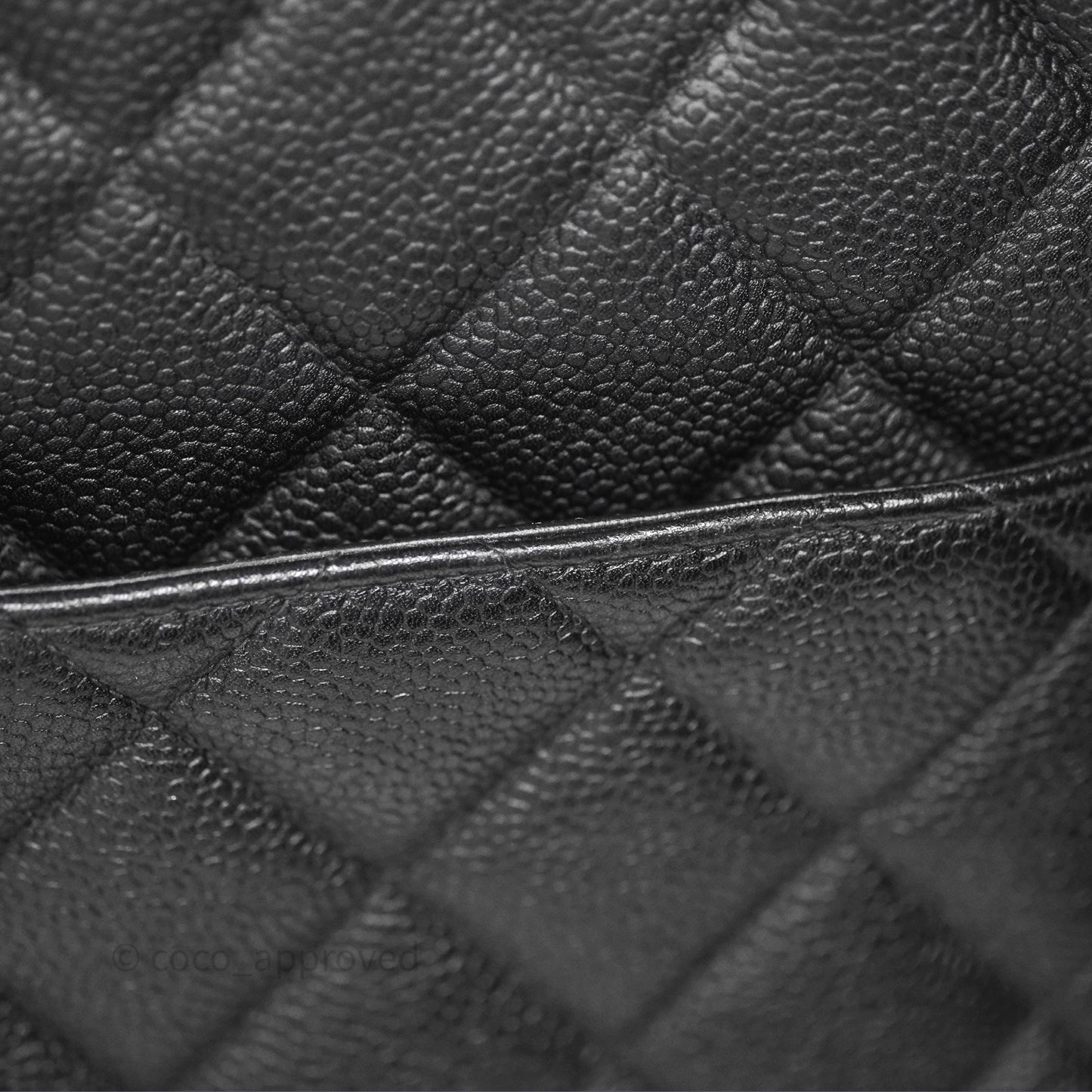 Chanel Vintage Medallion CC Black Caviar Tote Bag Gold Hardware