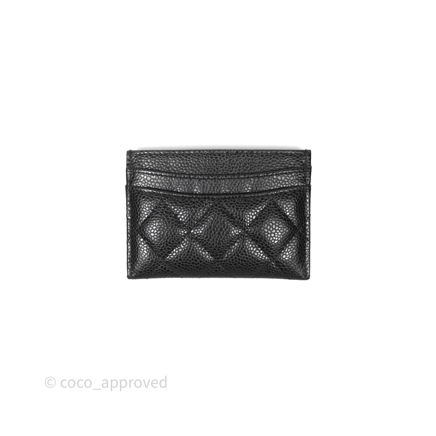 Chanel Classic Flat Card Holder Black Caviar Gold Hardware