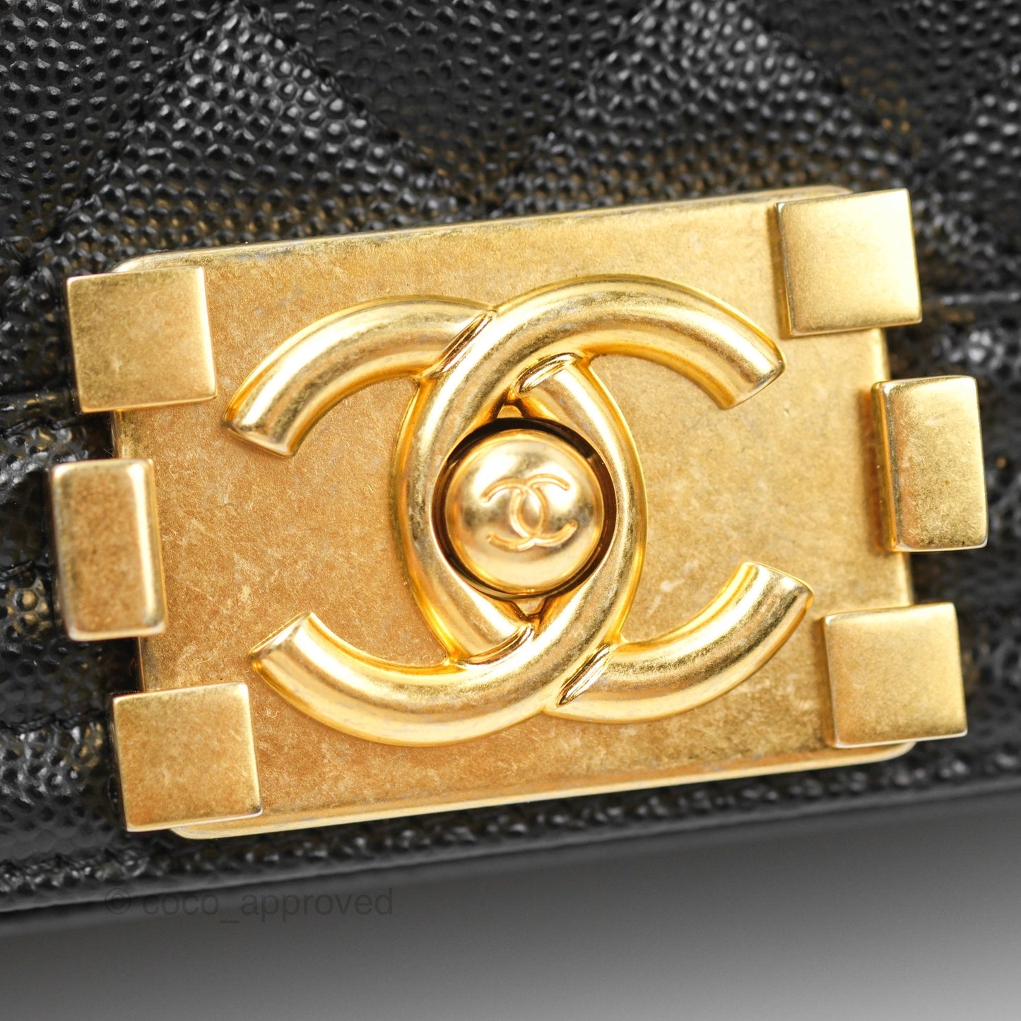 Chanel Small Boy Black Caviar Gold Hardware