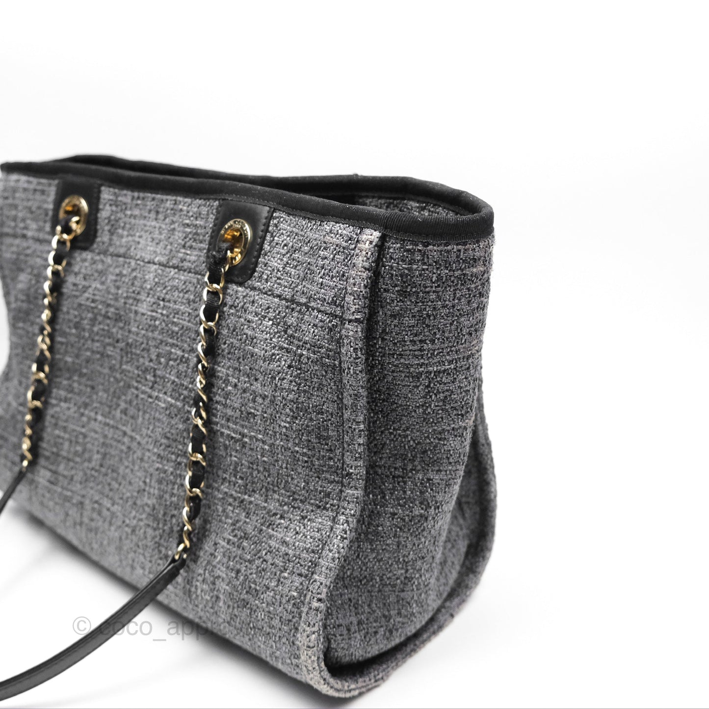 Chanel Medium Deauville Black Charcoal Tote