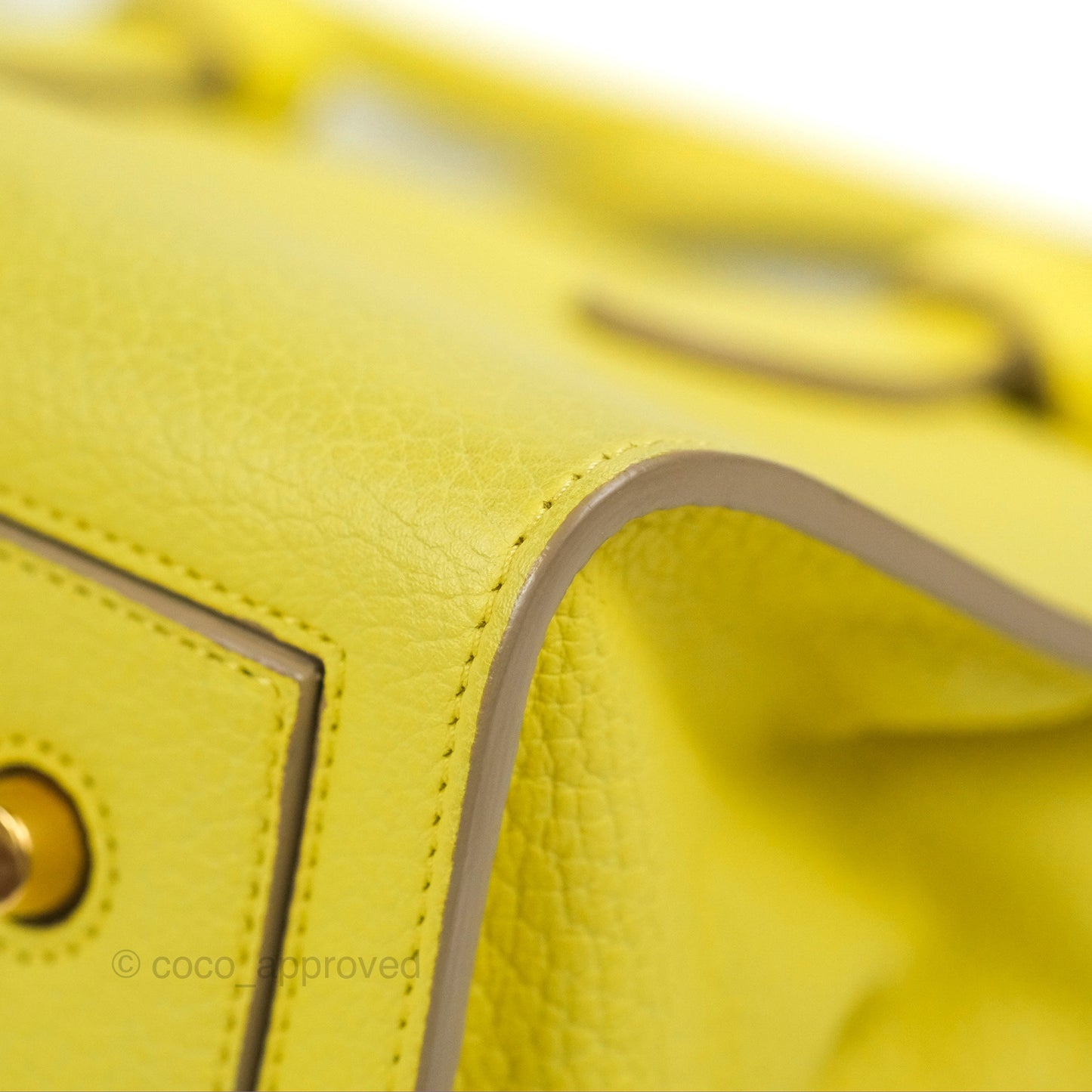 Celine Small Tie Knot Bag Yellow Grained Leather