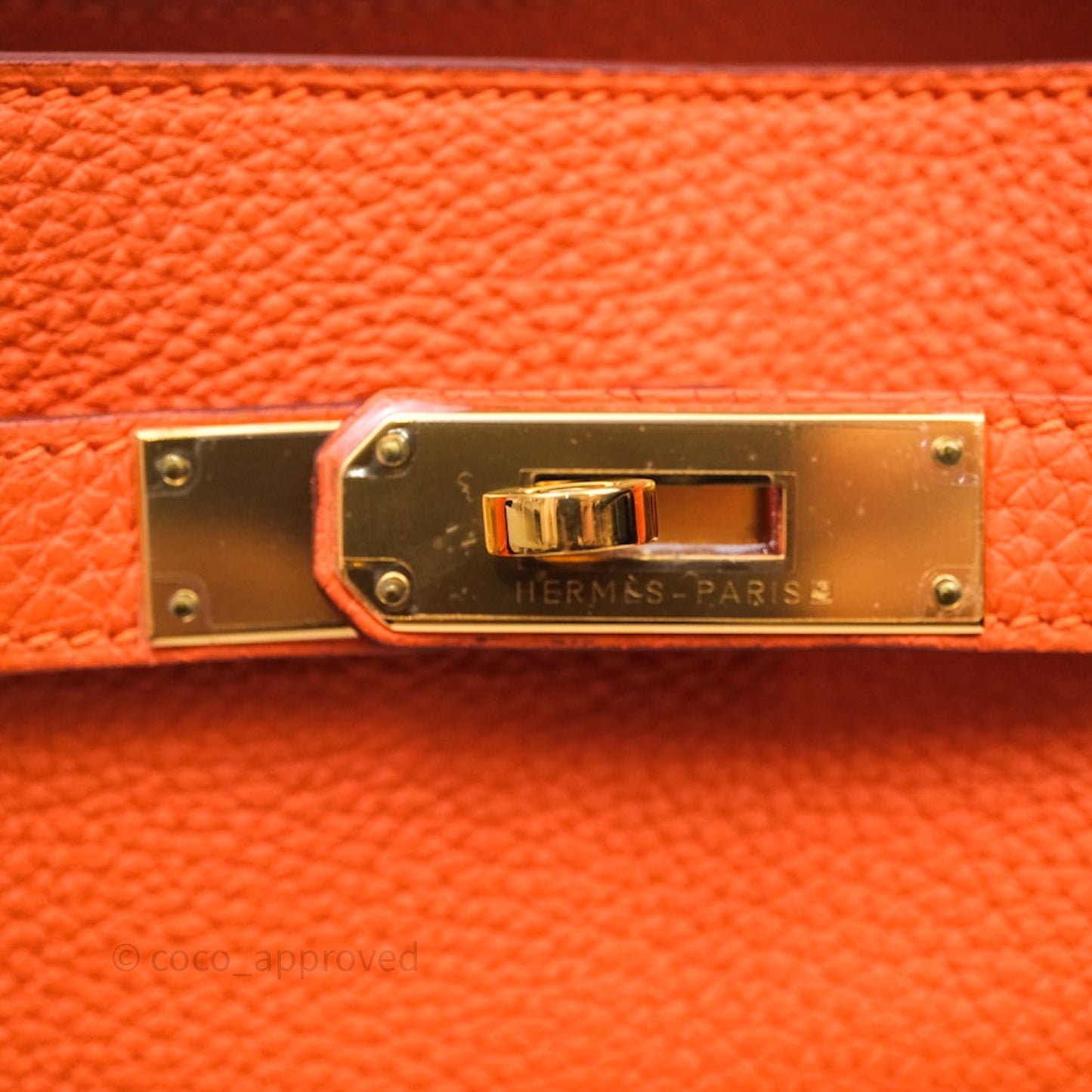 Hermes Kelly So Orange Togo Gold Hardware