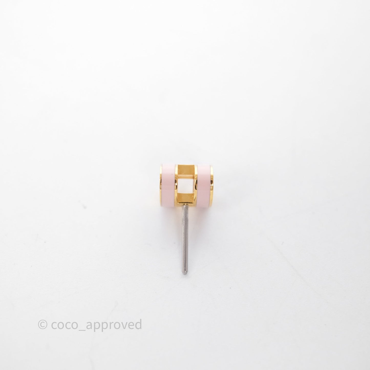 Hermès Mini Pop H Earrings Rose Dragee 5U Gold Hardware
