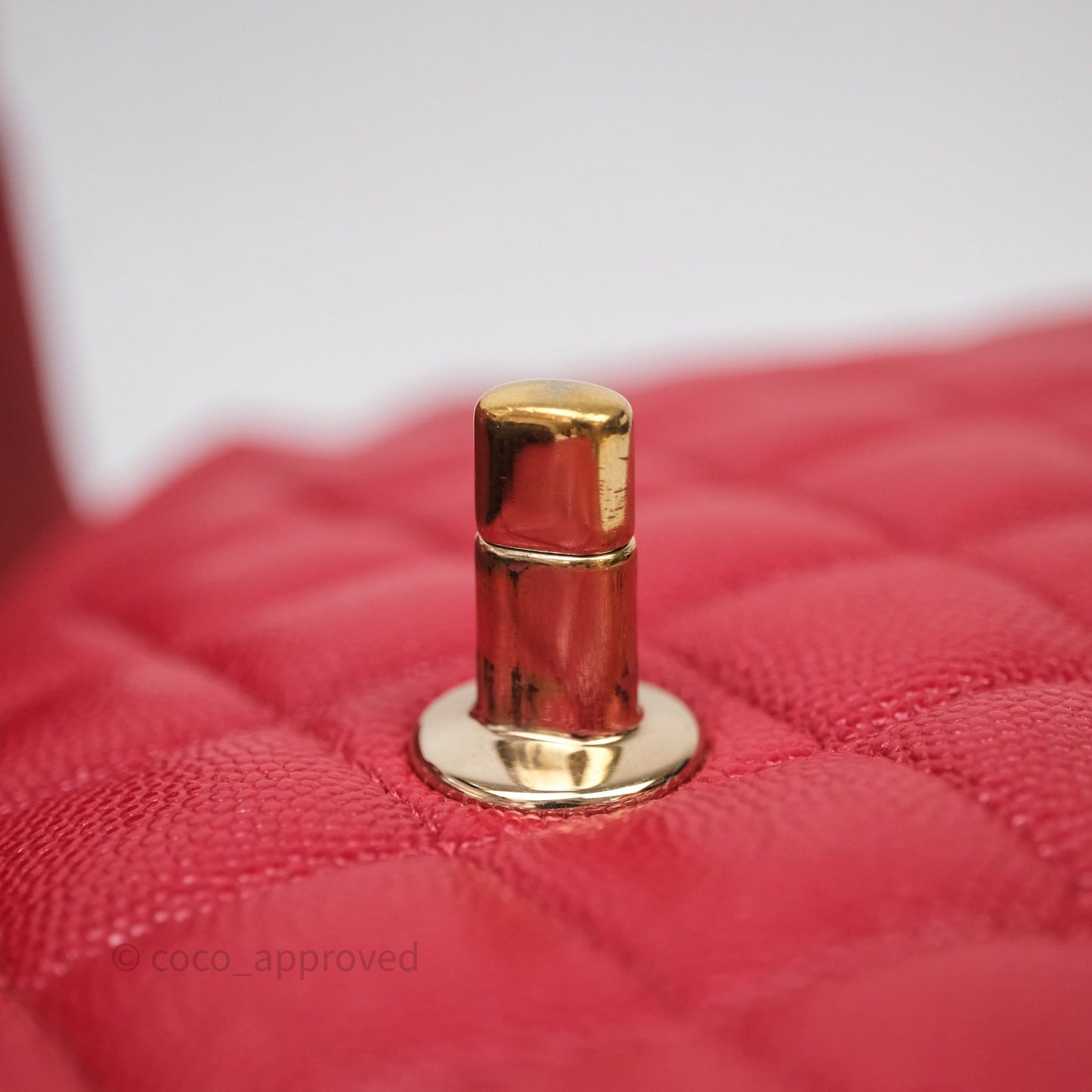 Chanel Classic M/L Medium Flap Quilted Red Caviar Gold Hardware