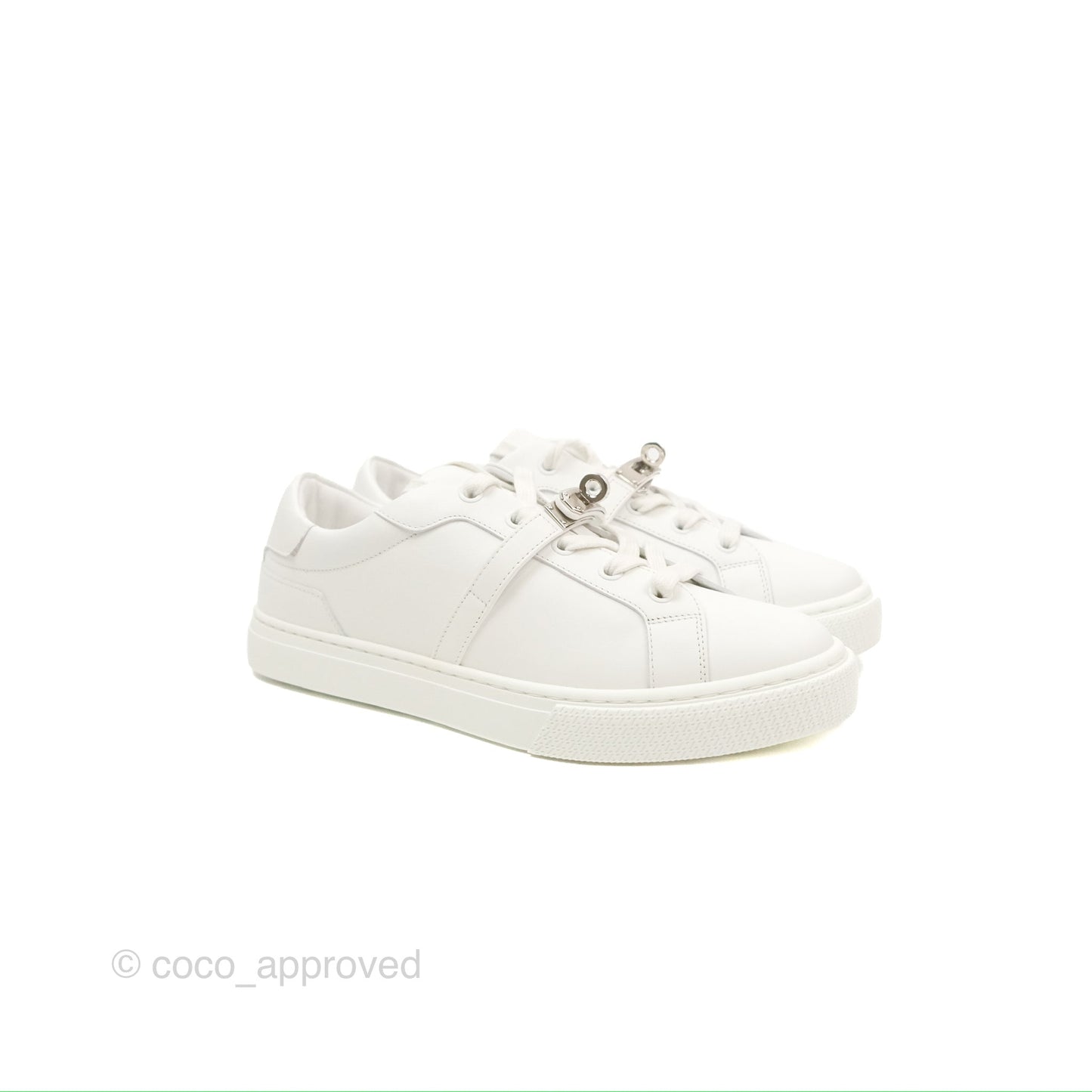 Hermès Day Sneaker Kelly Blanc Palladium Size 38.5