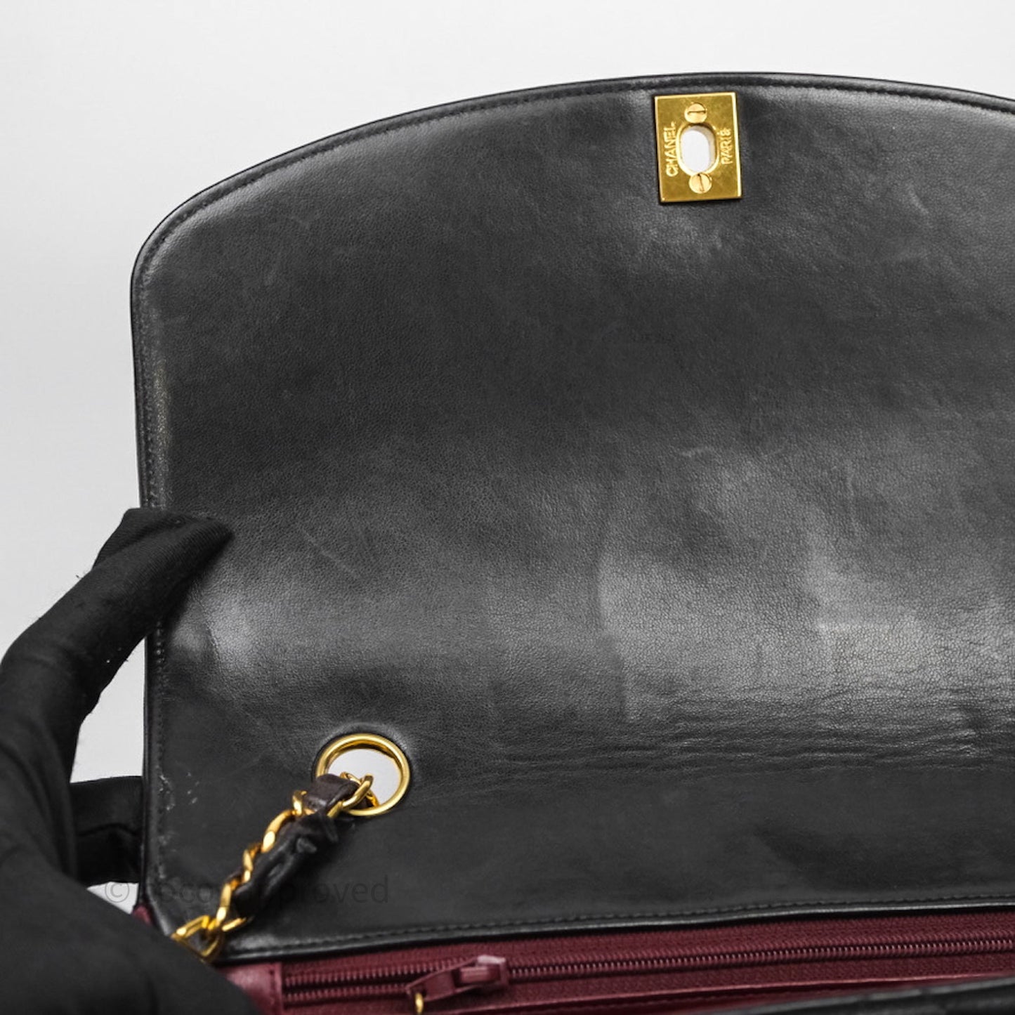 Chanel Vintage Medium Classic Diana Flap Bag Black Lambskin 24K Gold Hardware