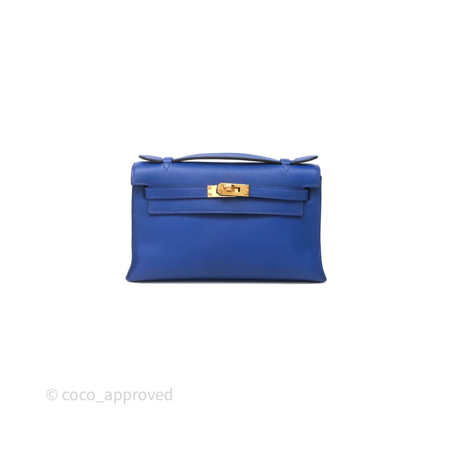 Hermès Kelly Pochette Clutch Electric Blue Swift Gold Hardware