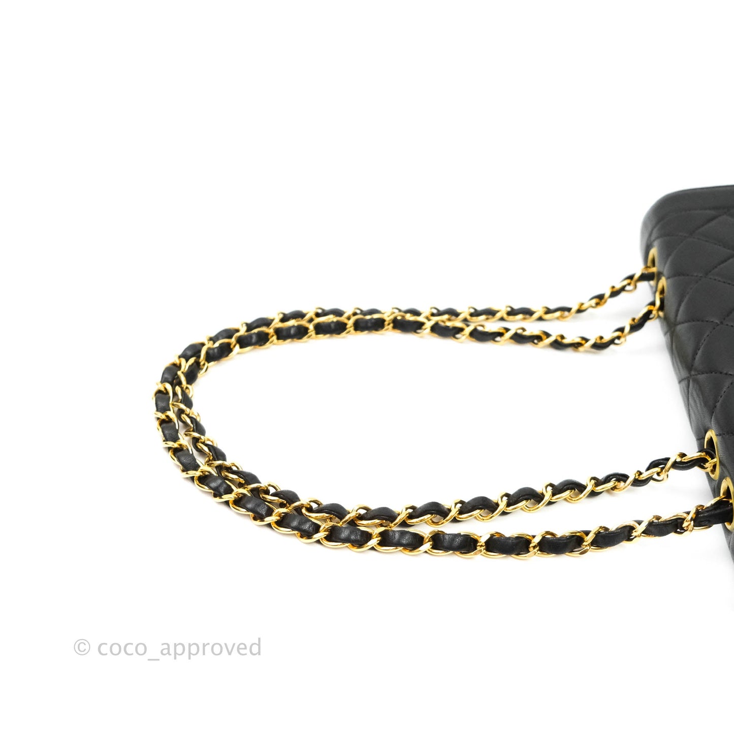 Chanel Vintage Small Flap Bag Black Lambskin 24K Gold Hardware