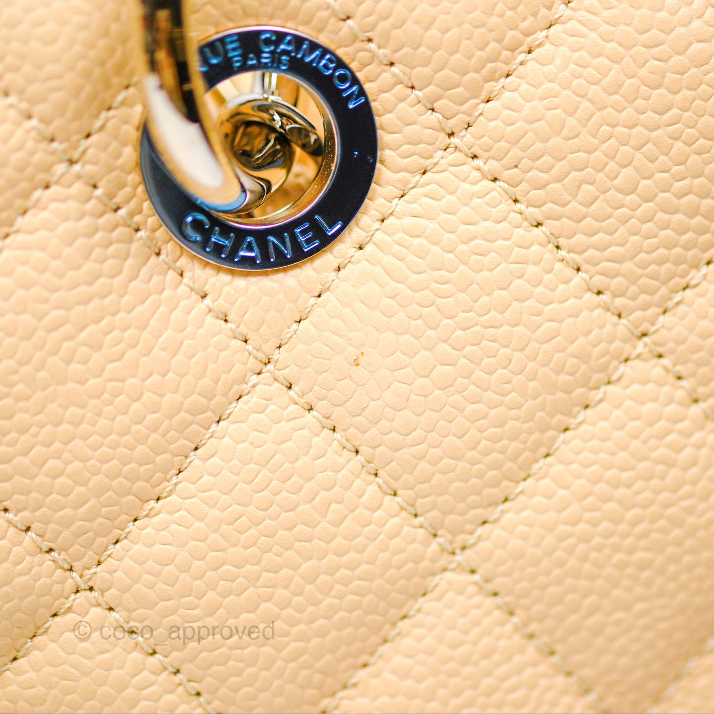 Chanel GST Beige Caviar Silver Hardware
