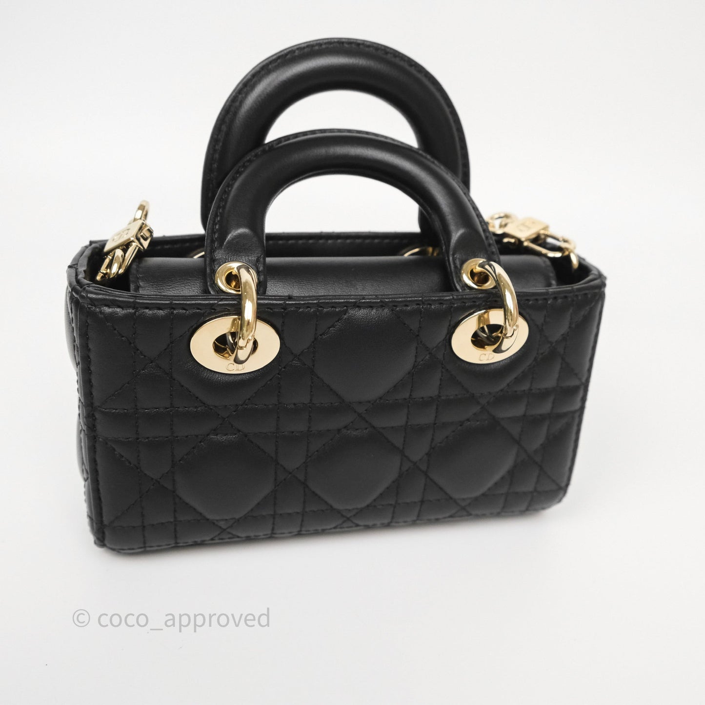 Christian Dior Lady D-Joy Micro Bag Antique Black Lambskin