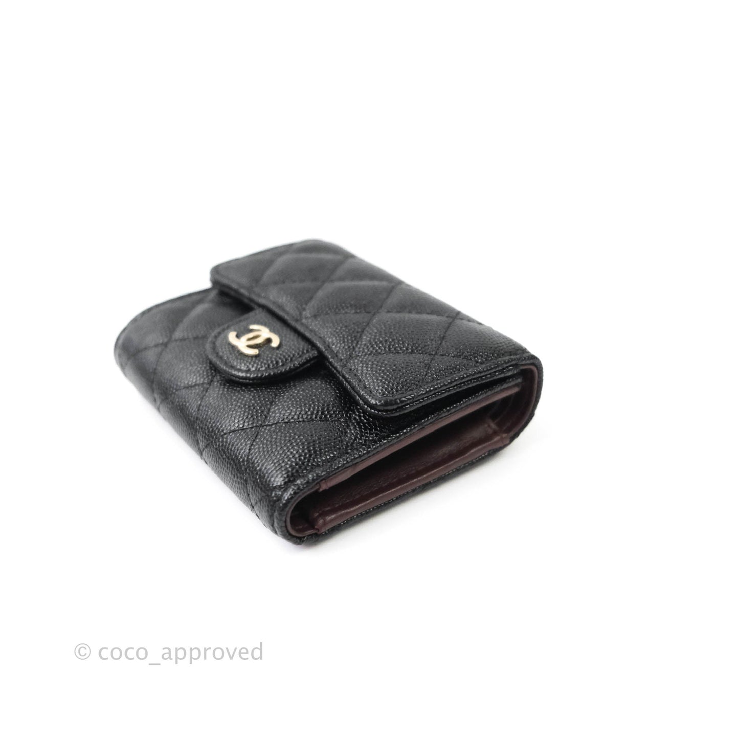 Chanel Classic Flap Small Wallet Black Caviar Gold Hardware⁣