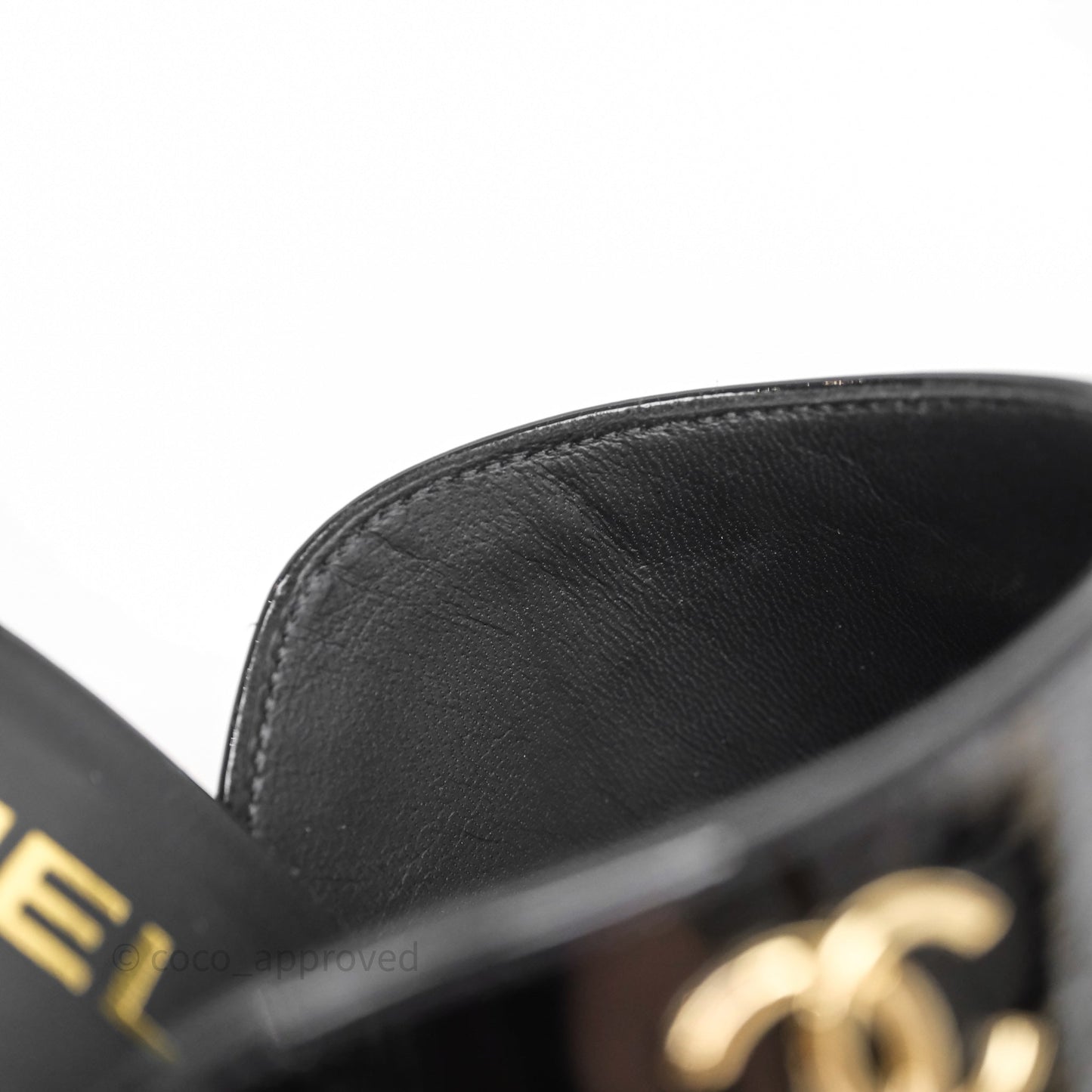 Chanel CC Heels Black Patent Size 36