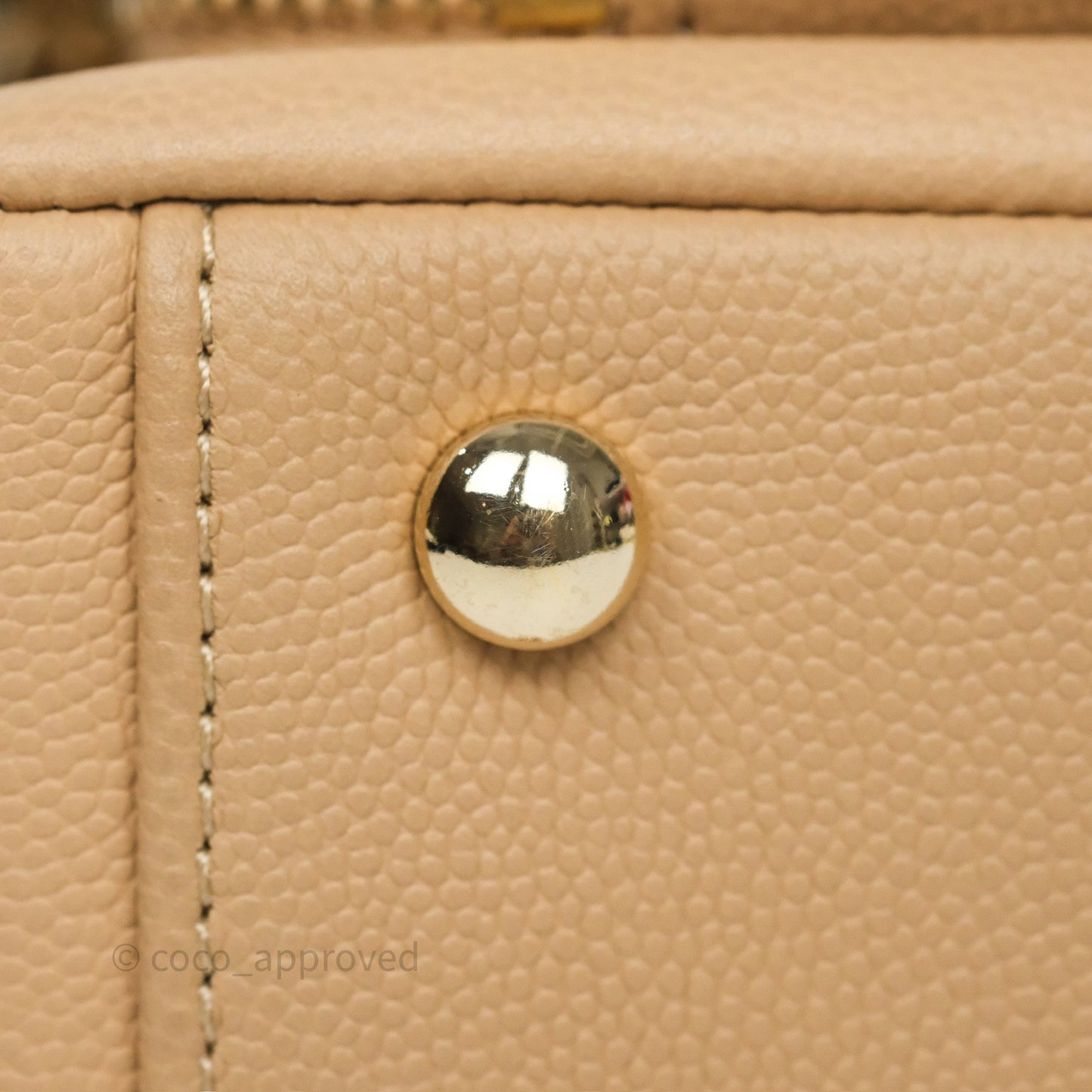 Chanel Small Business Affinity Flap Quilted Beige Caviar Gold Hardware