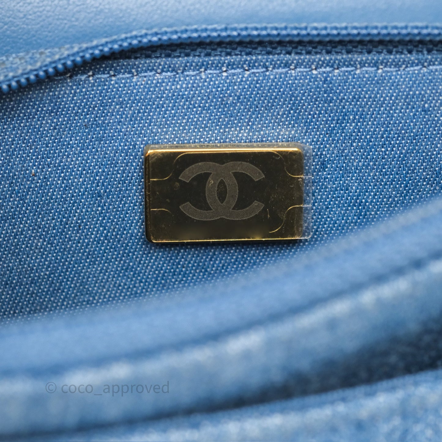 Chanel Quilted Pearl Crush Wallet on Chain WOC Denim Aged Gold Hardware