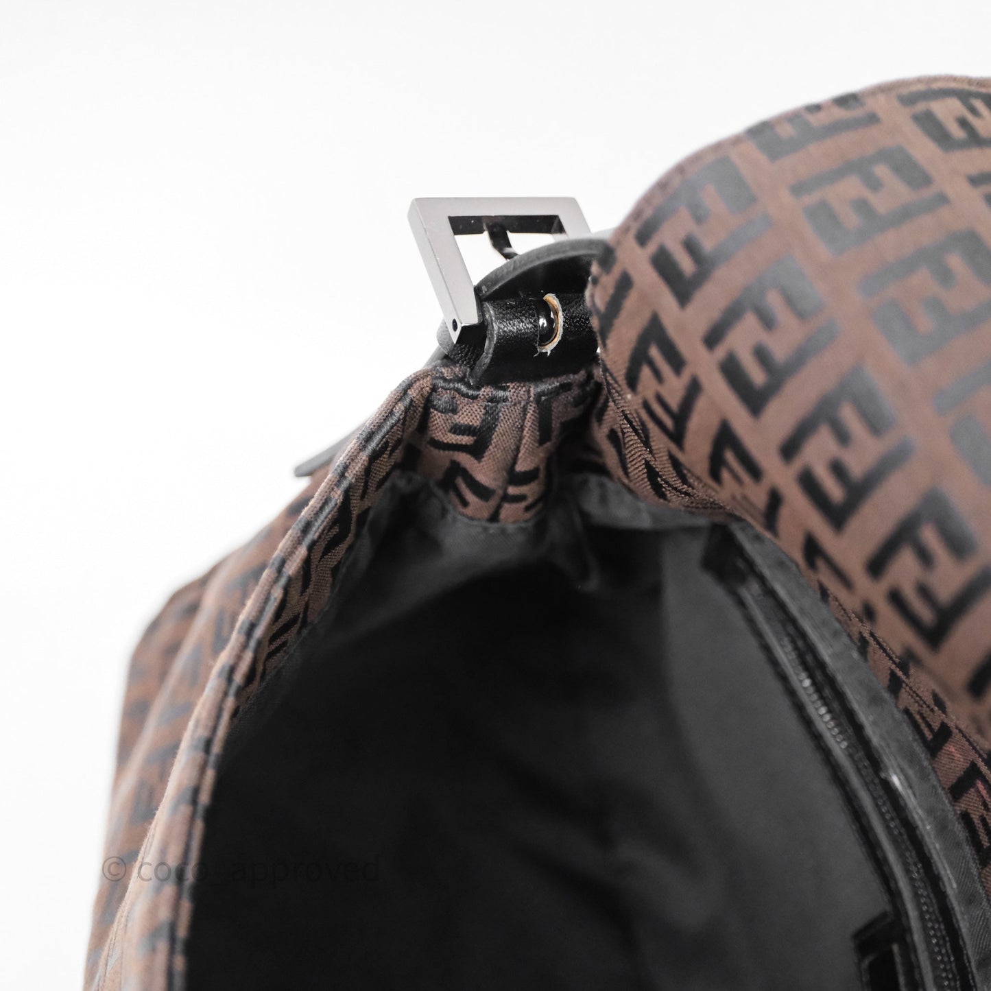 Fendi Vintage Mamma Baguette Bag Zucchino Dark Brown/ Black