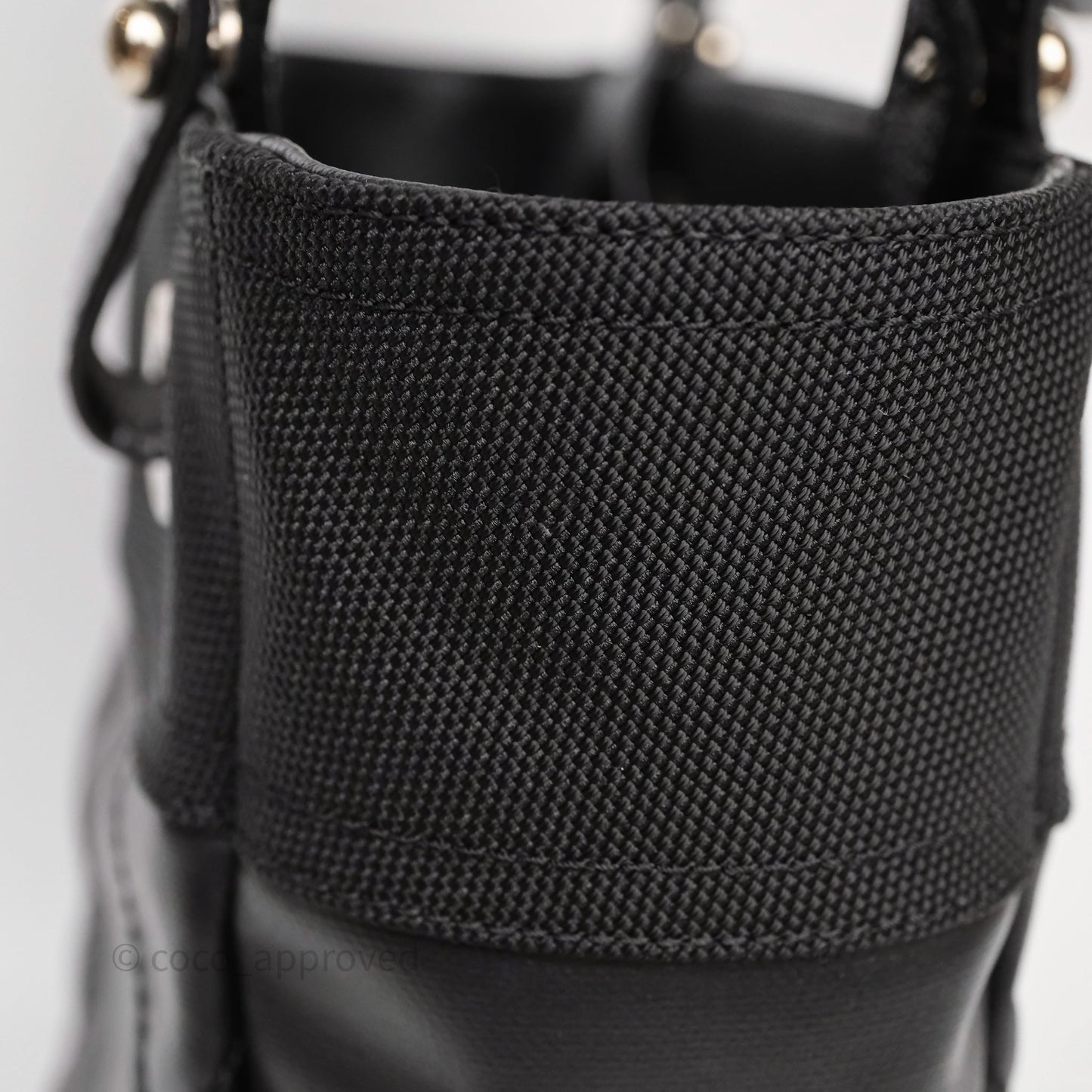 Chanel Quilted Paris Biarritz Tote PM Black Coated Canvas