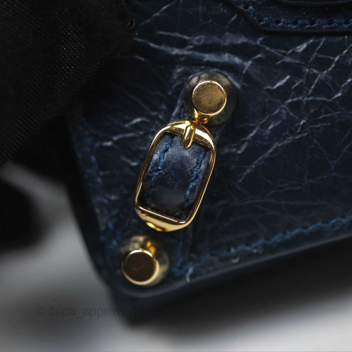 Balenciaga Le City Mini Wallet Navy Gold Hardware