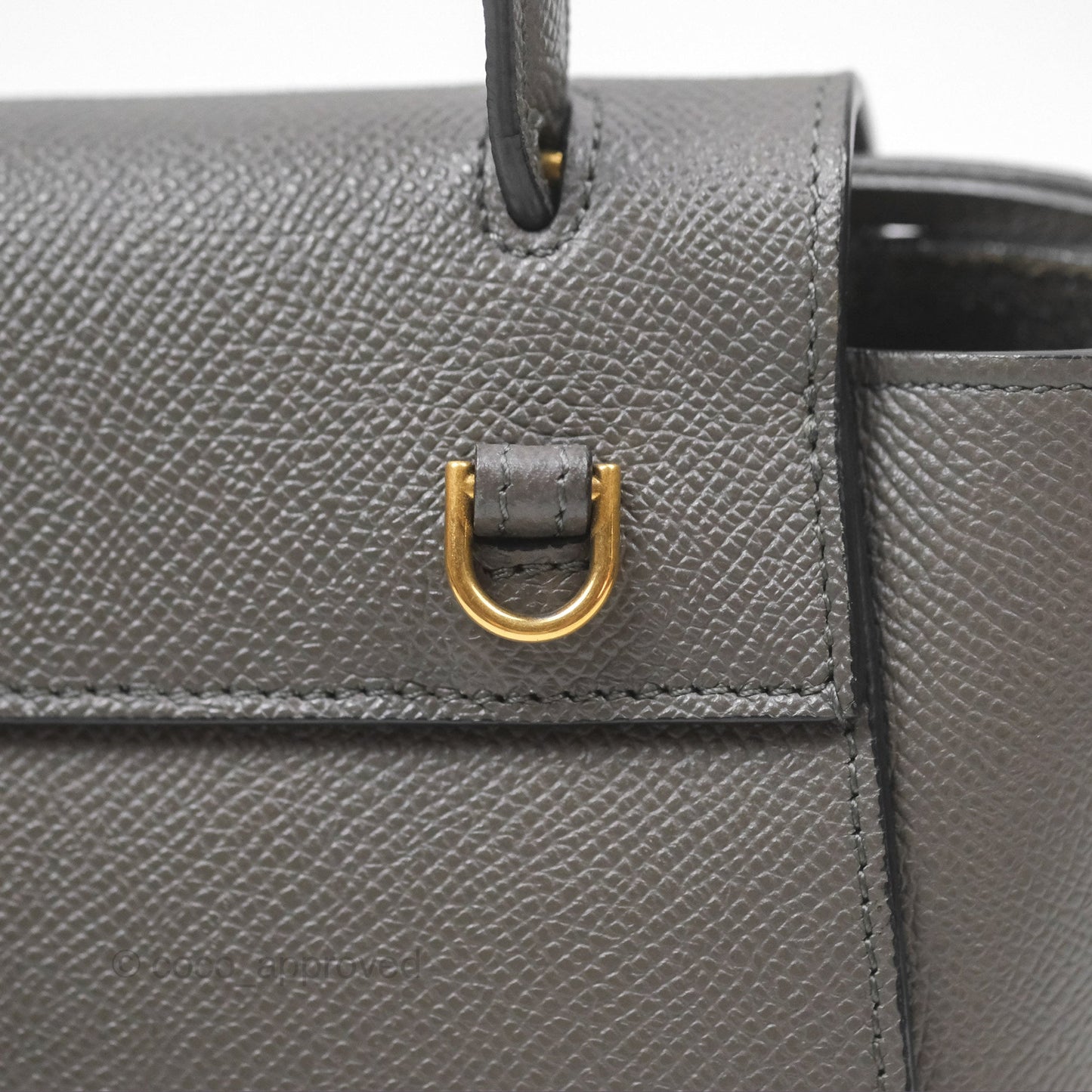 Celine Pico Belt Bag Grey Grained Calfskin Gold Hardware