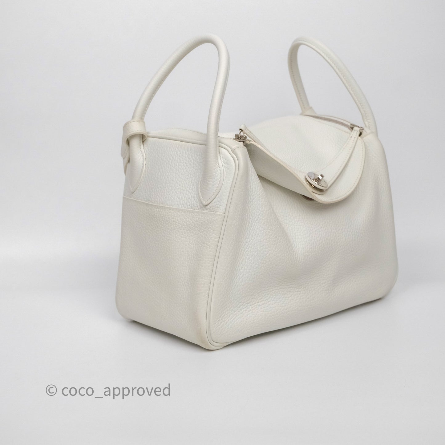 Hermès Lindy 30 White Clemence Palladium Hardware