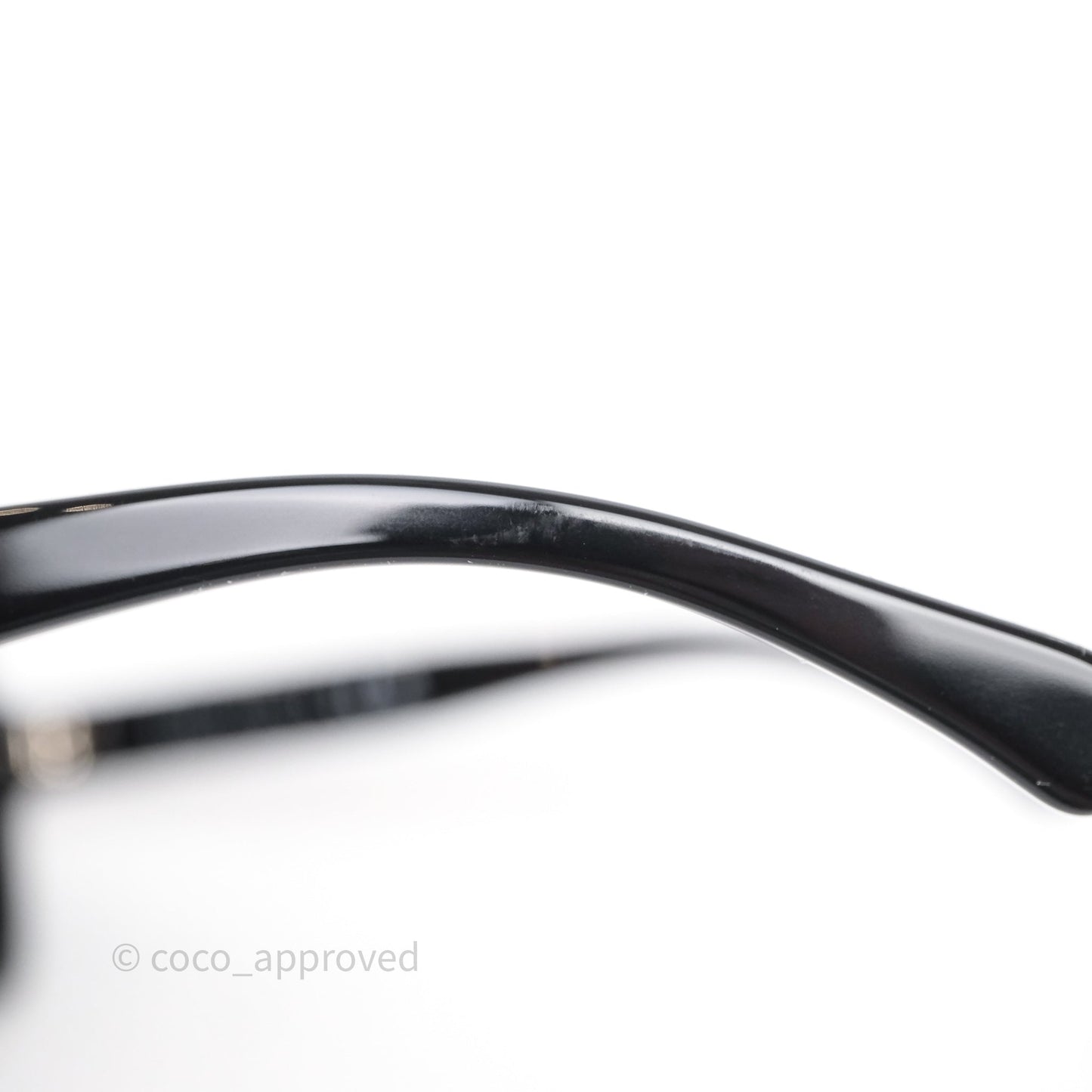 Chanel White Logo Sunglasses Black