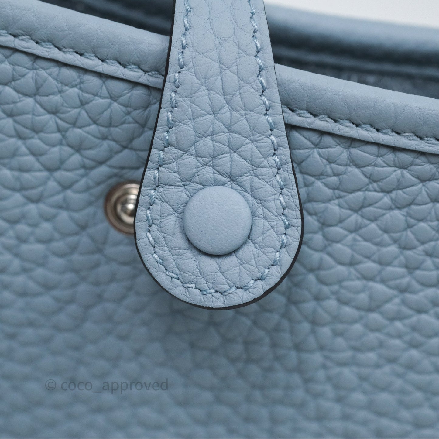 Hermès Mini Evelyne 16 Amazone Bleu Lin Taurillon Clemence Palladium Hardware
